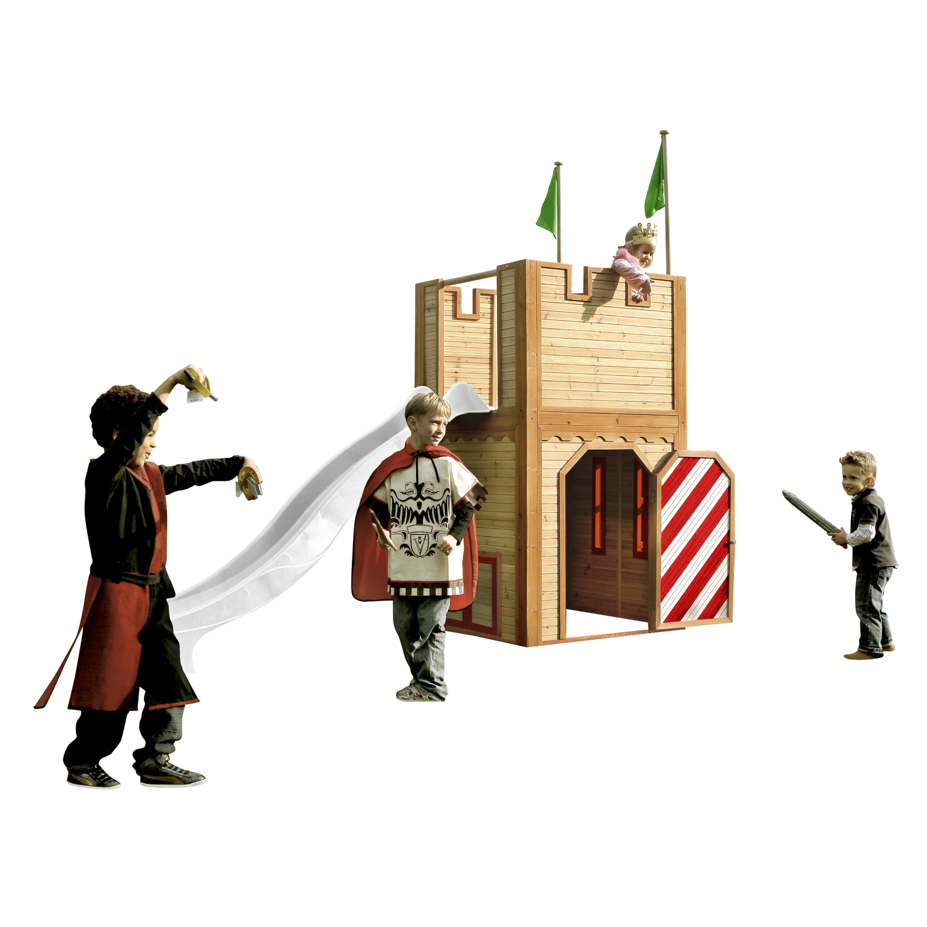 AXI Arthur Playhouse Brown/Red - White Slide-8717973937937 AXI Arthur Playhouse Brown/Red - White Slide