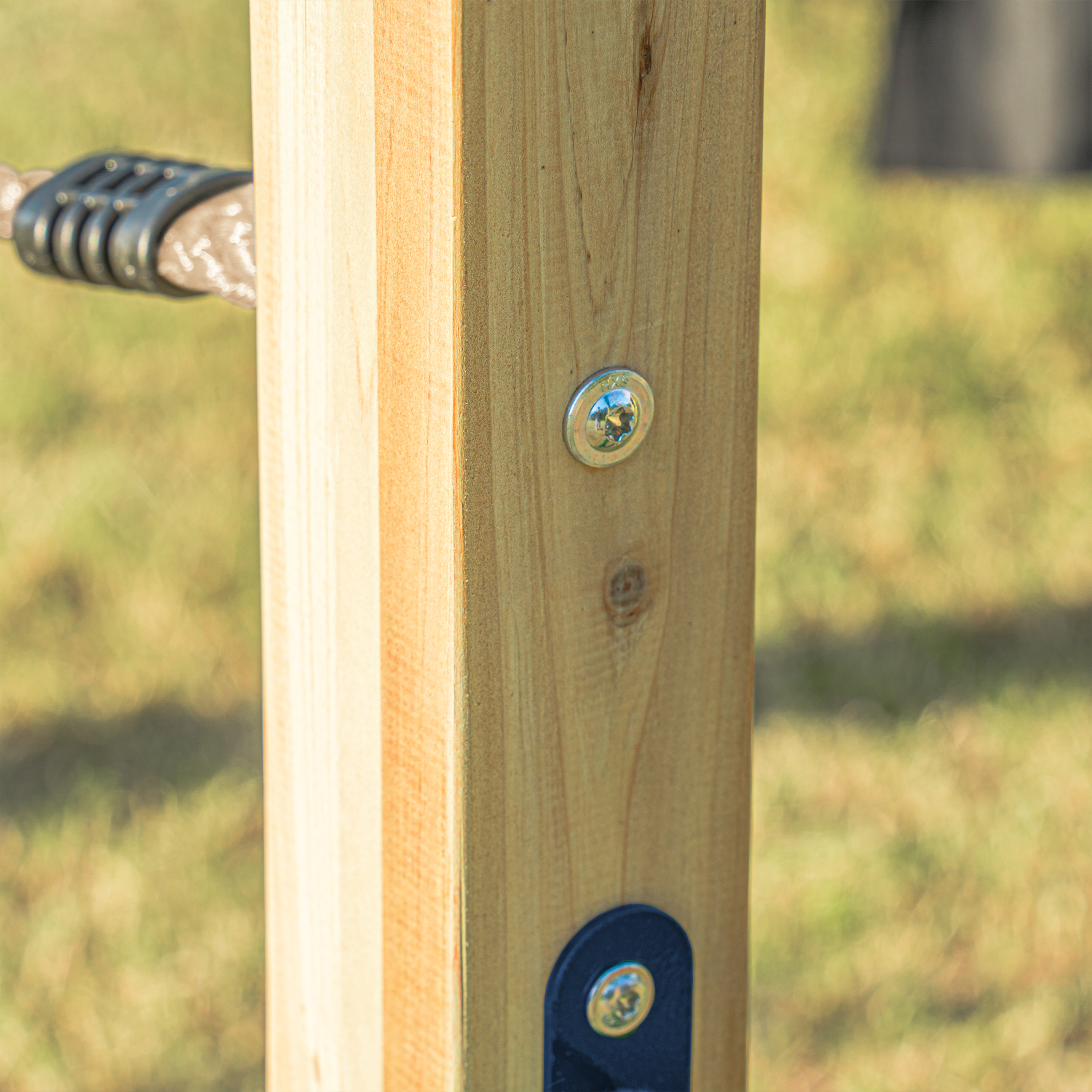 AXI Boris Wooden Playcentre with Swings, Trapeze, Climbing Nets and Monkey Bars – Lime Green Slide