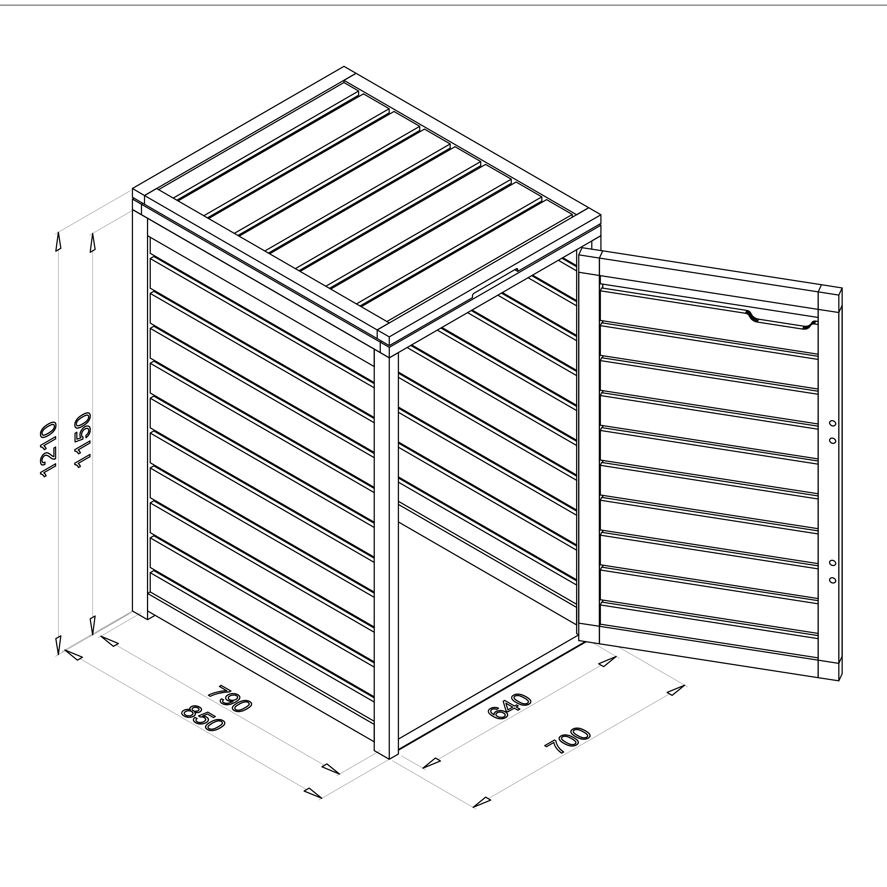 AXI Lex Wooden Bin Storage Brown – 1 bin