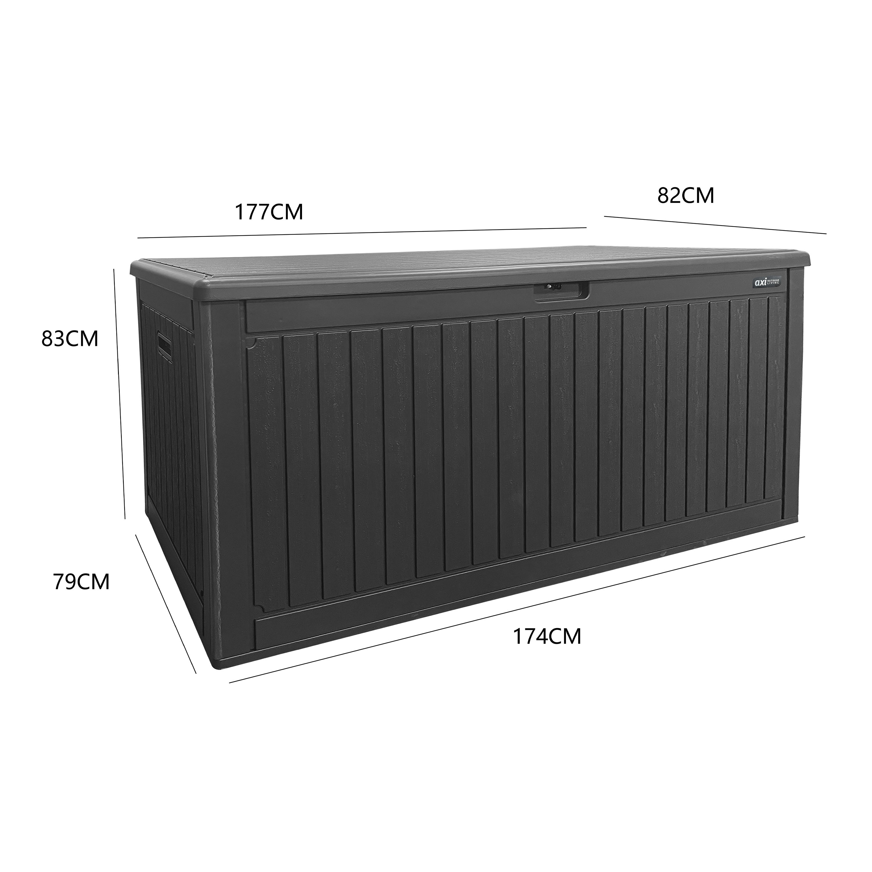 AXI Mike Plastic Storage Box 1000 Black – 177x82x83cm