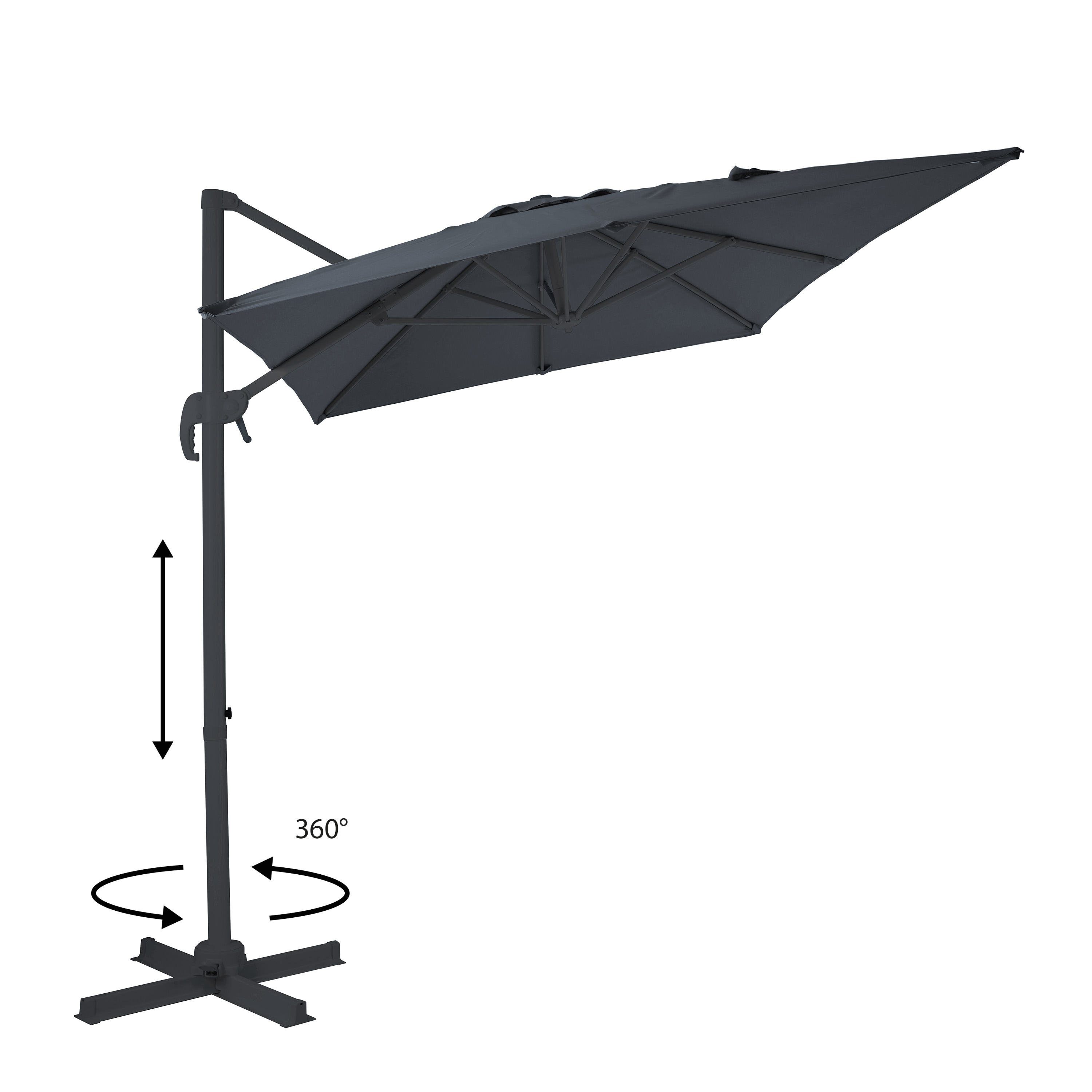 AXI Coco Floating Parasol 200x300 Anthracite/Grey 