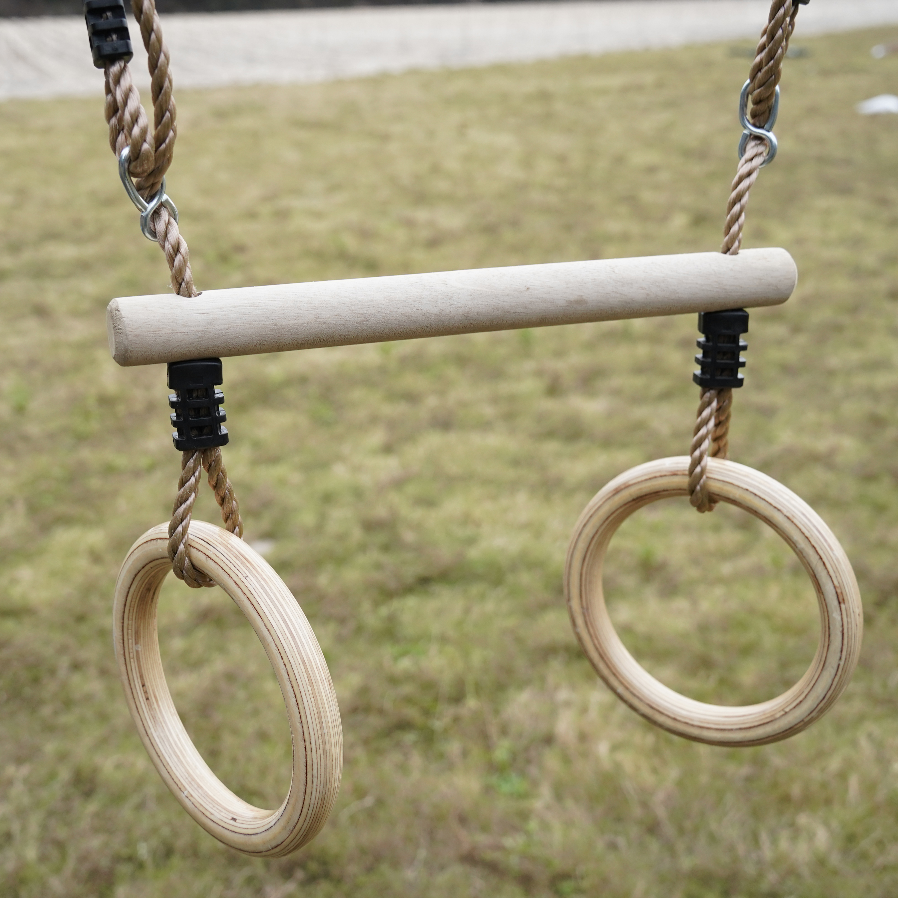 AXI Noud Climbing Frame with Playhouse, Swings, Trapeze and Climbing Wall – Pastel Blue Slide and Tube Slide