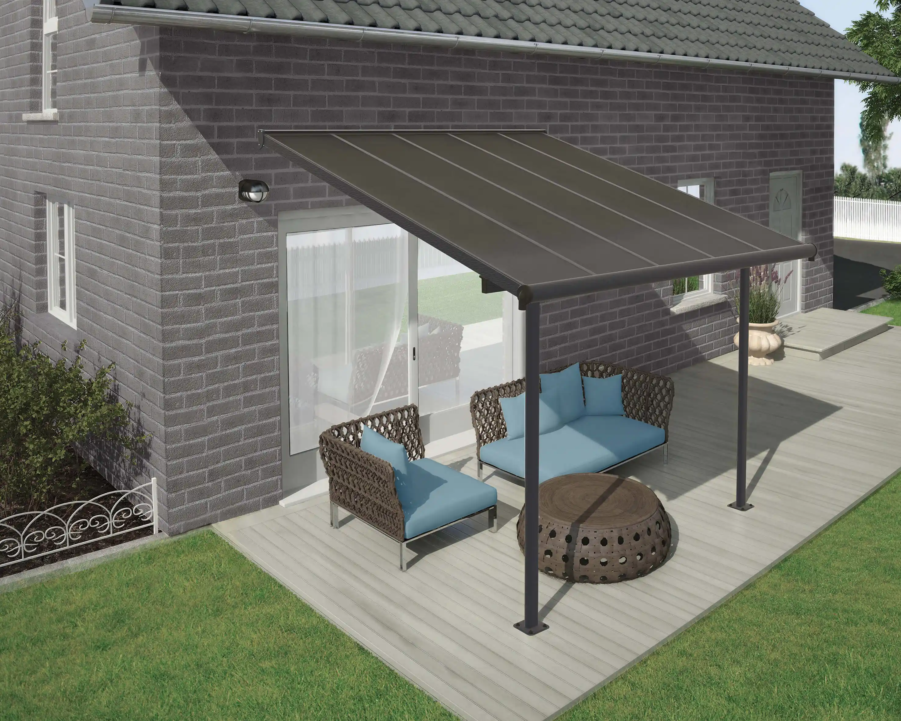 Canopia Capri 314X295X299 cm Terrasoverkapping Donkergrijs Brons
