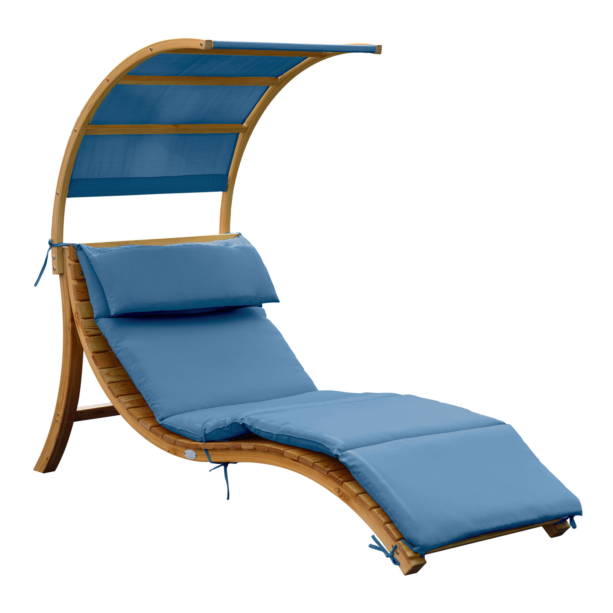 productfoto AXI Salina ligstoel met zonnescherm Blauw