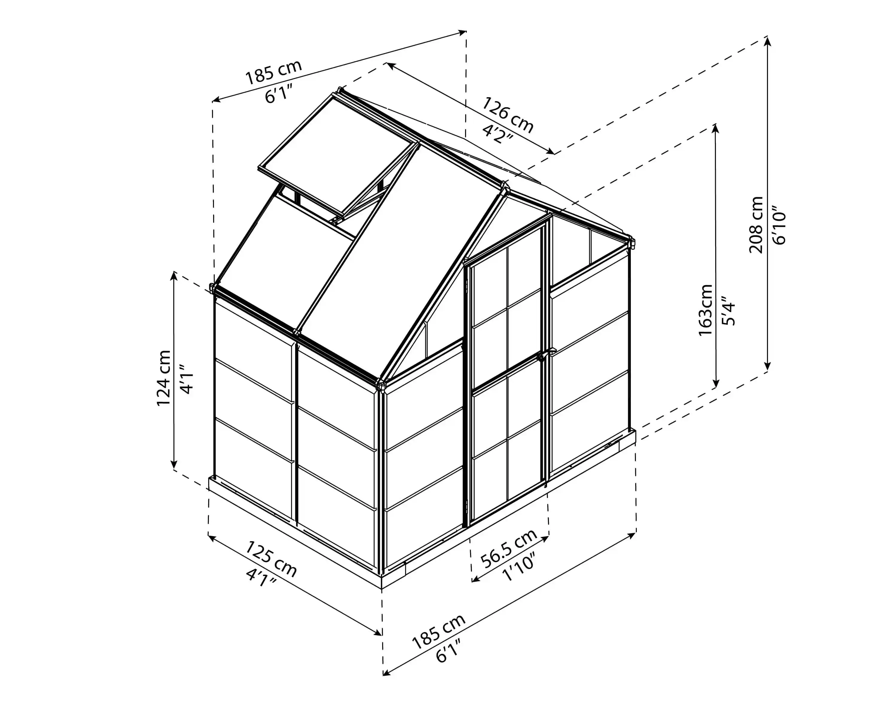 Canopia Hybrid Gewächshaus 126X185X208cm Grün