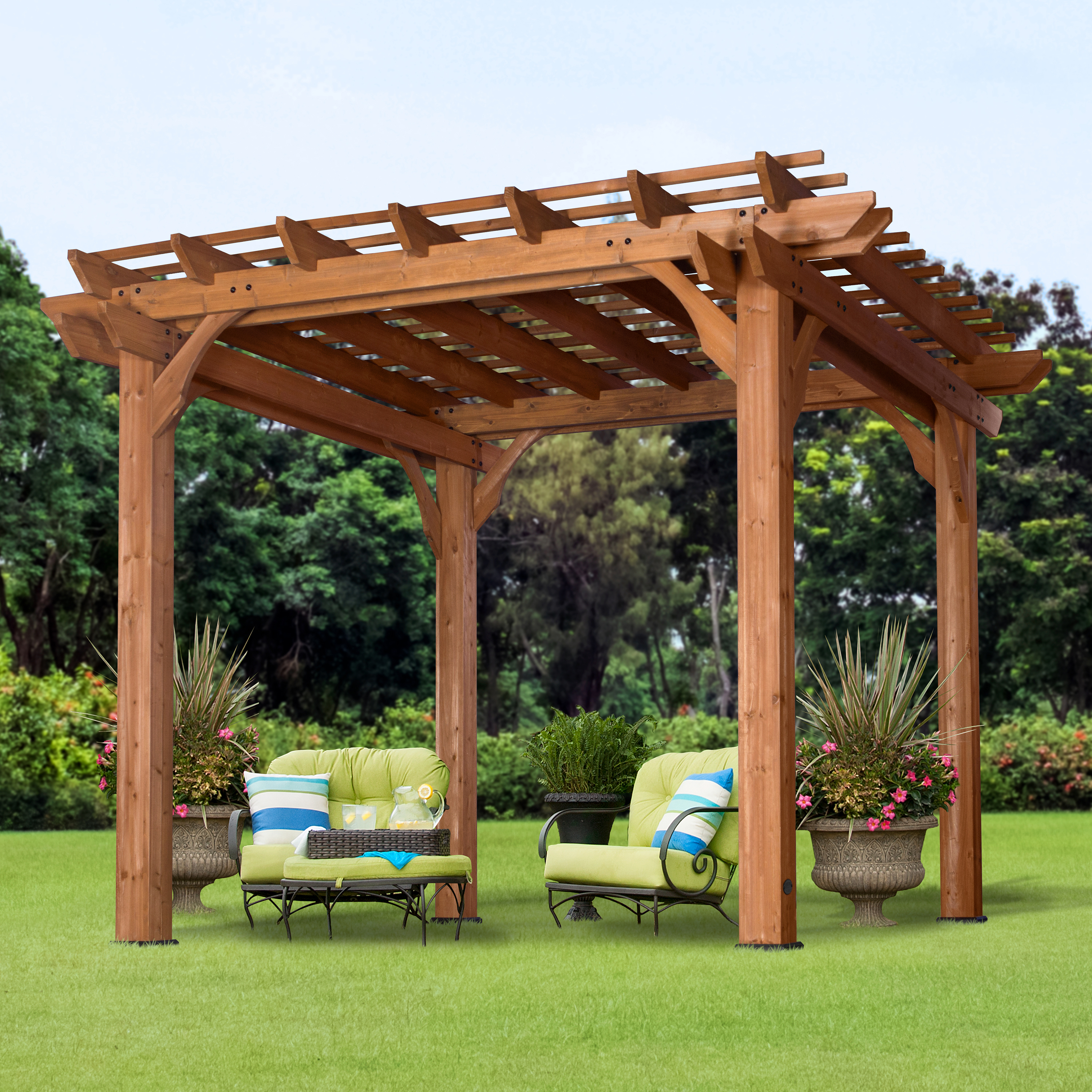 Backyard Discovery Pergola aus Holz 305 x 305 cm