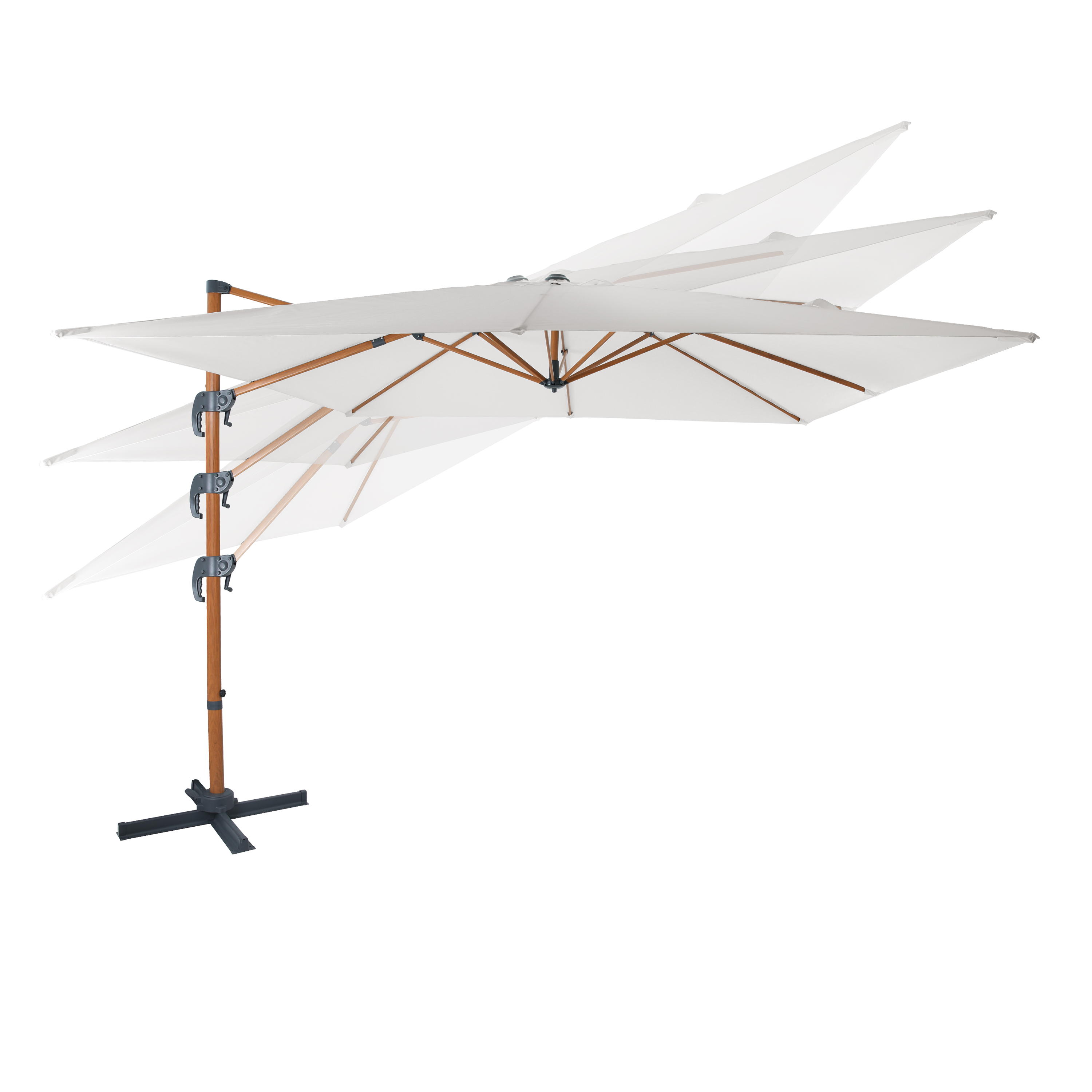AXI Nima Cantilever Parasol 300x300 cm - Wood-look/Beige-8720365063305 AXI Nima Cantilever Parasol 300x300 cm - Wood-look/Beige