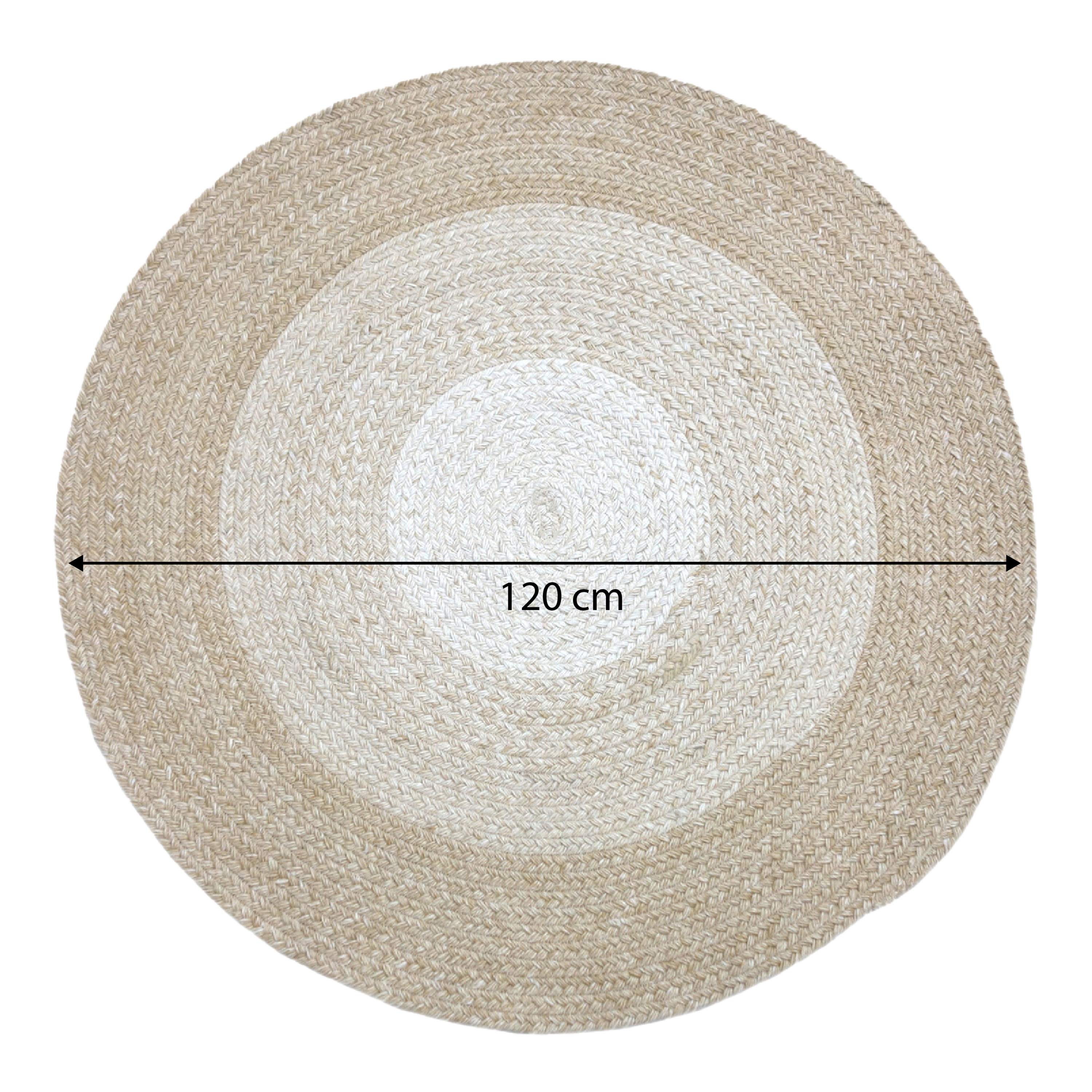 AXI Corfu Outdoor Rug – Round – Ø 120 cm – Beige/White