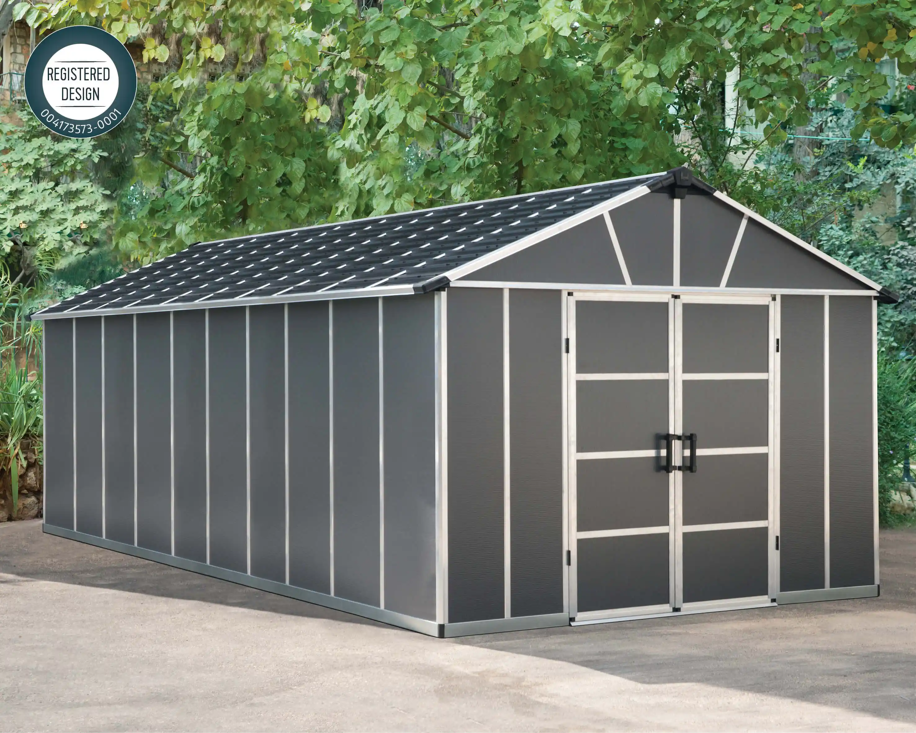Canopia Yukon 643X332 cm grote schuur Donkergrijs-7290108139280 Canopia Yukon 643X332 cm grote schuur Donkergrijs