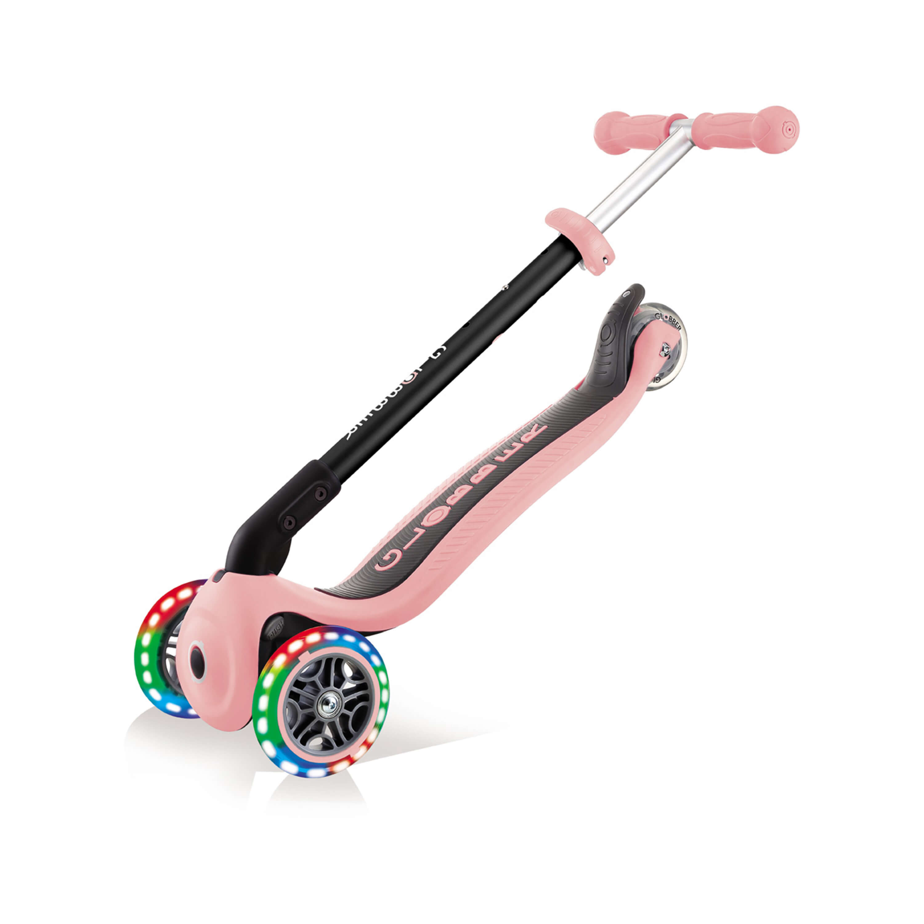 Globber Go Up Foldable Plus Lights 3-in-1 Step Pastel Roze