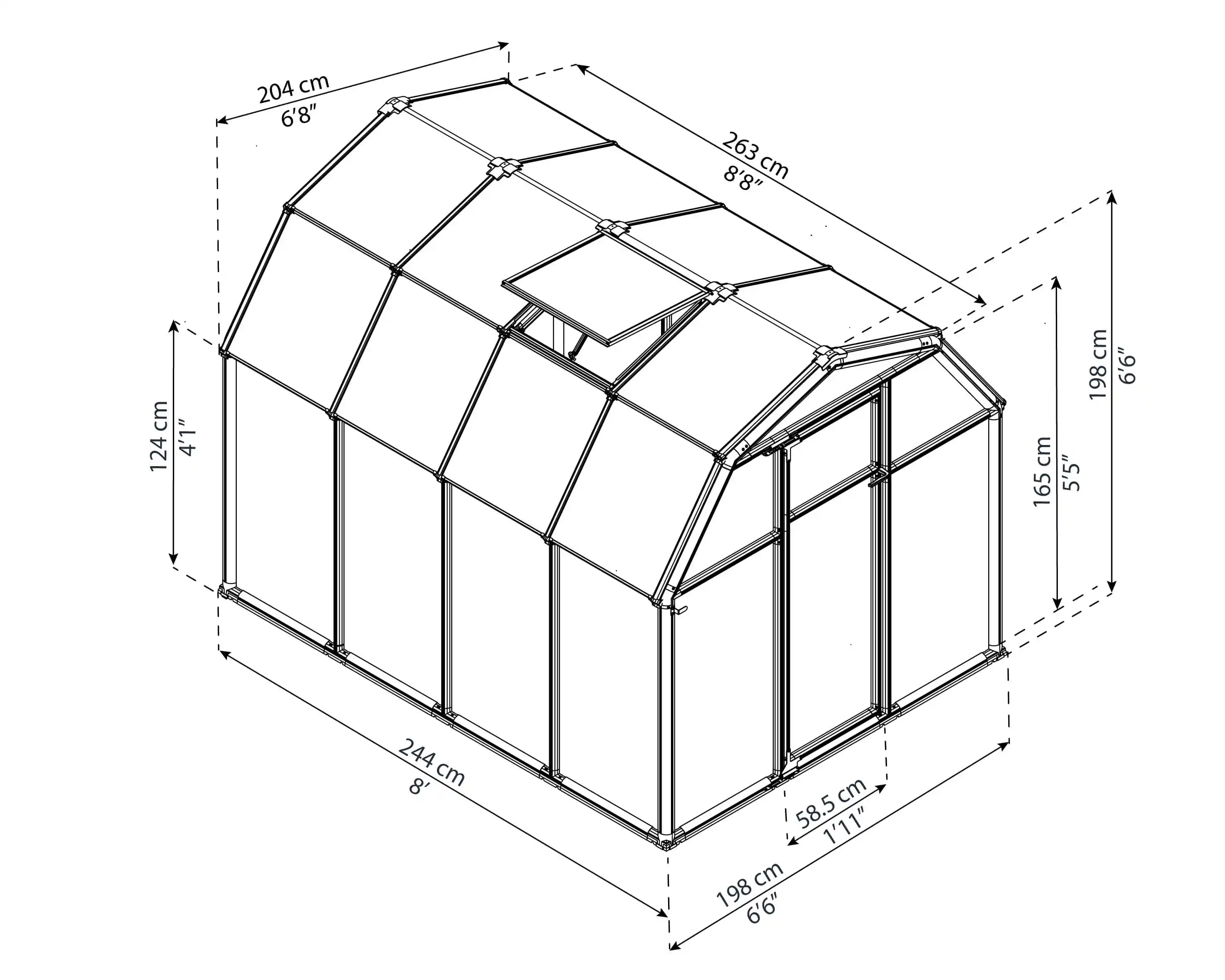 Canopia Eco Grow Gewächshaus Mehrwändig 259X204X198cm Grün