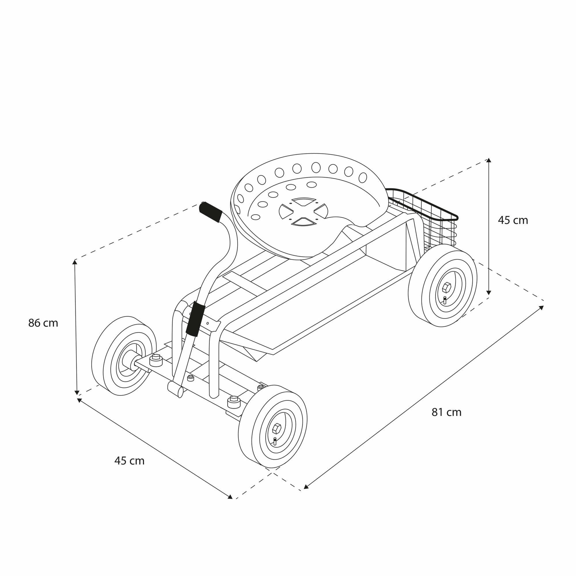 AXI AG22 fahrbarer Rollsitz für den Garten Grün