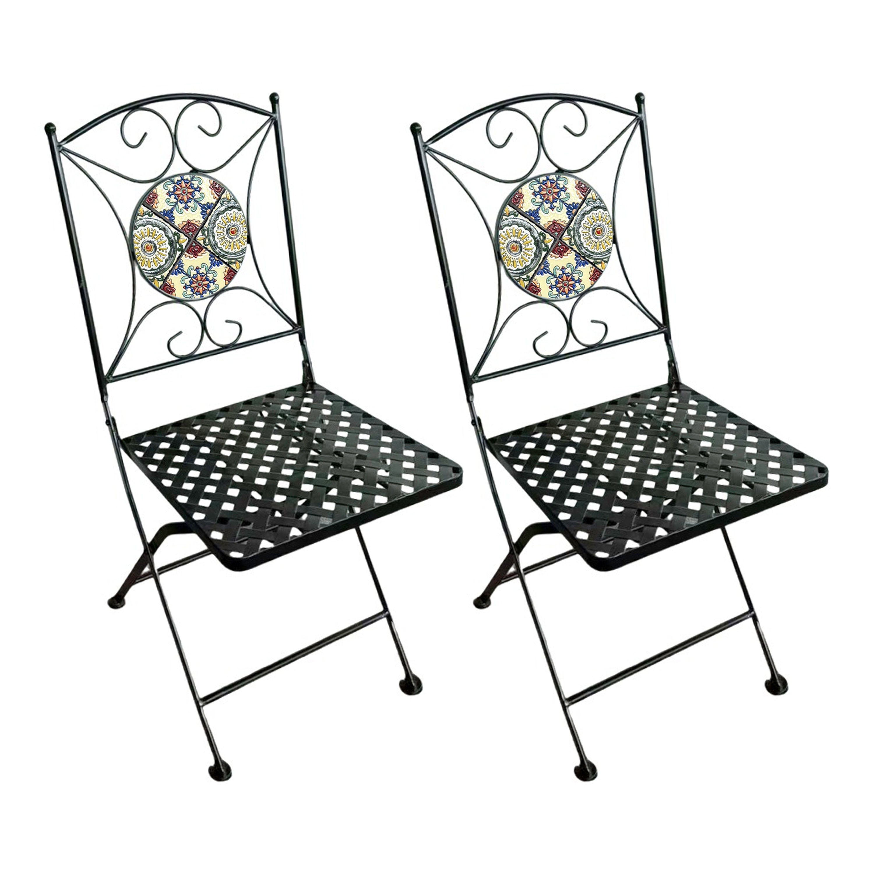AXI Camilla Bistro Chairs Foldable Yellow Breeze – Set 2 pieces