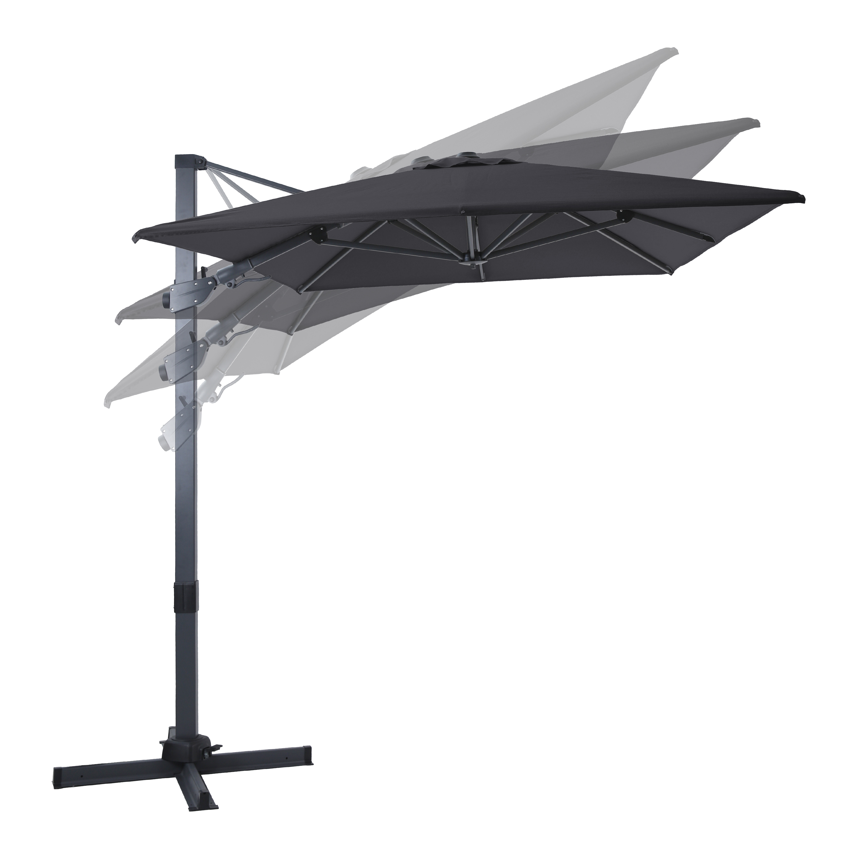 AXI Milad Premium Zweefparasol 200x300cm Antraciet/grijs 