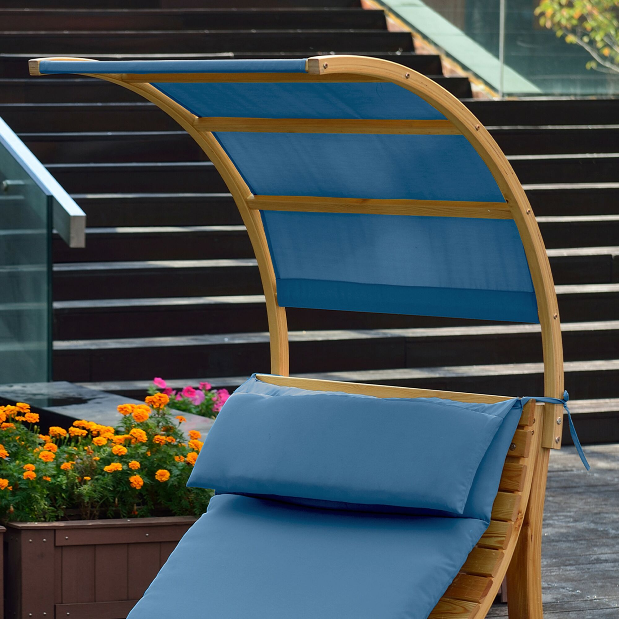 AXI Salina ligstoel met zonnescherm Blauw