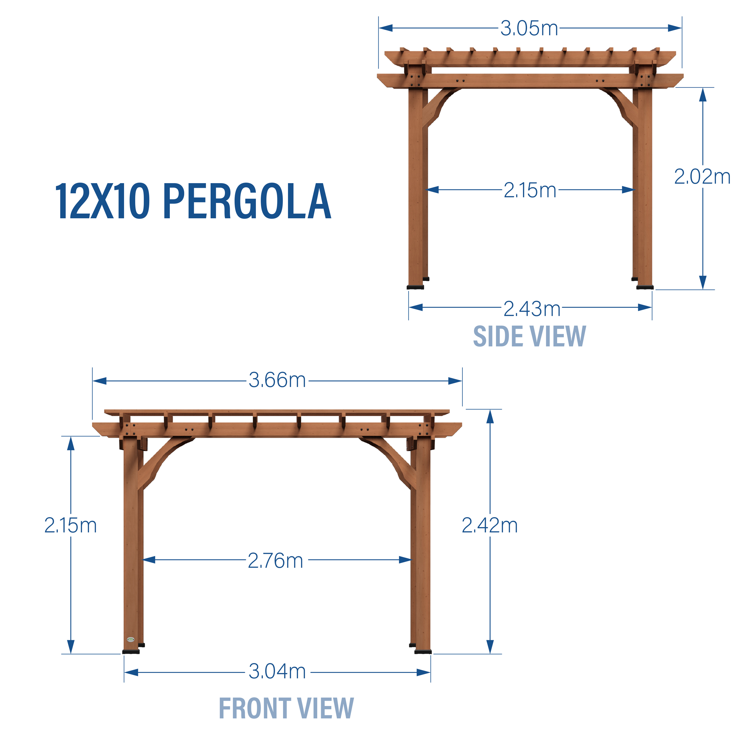 Backyard Discovery Pergola aus Holz 305 x 366 cm