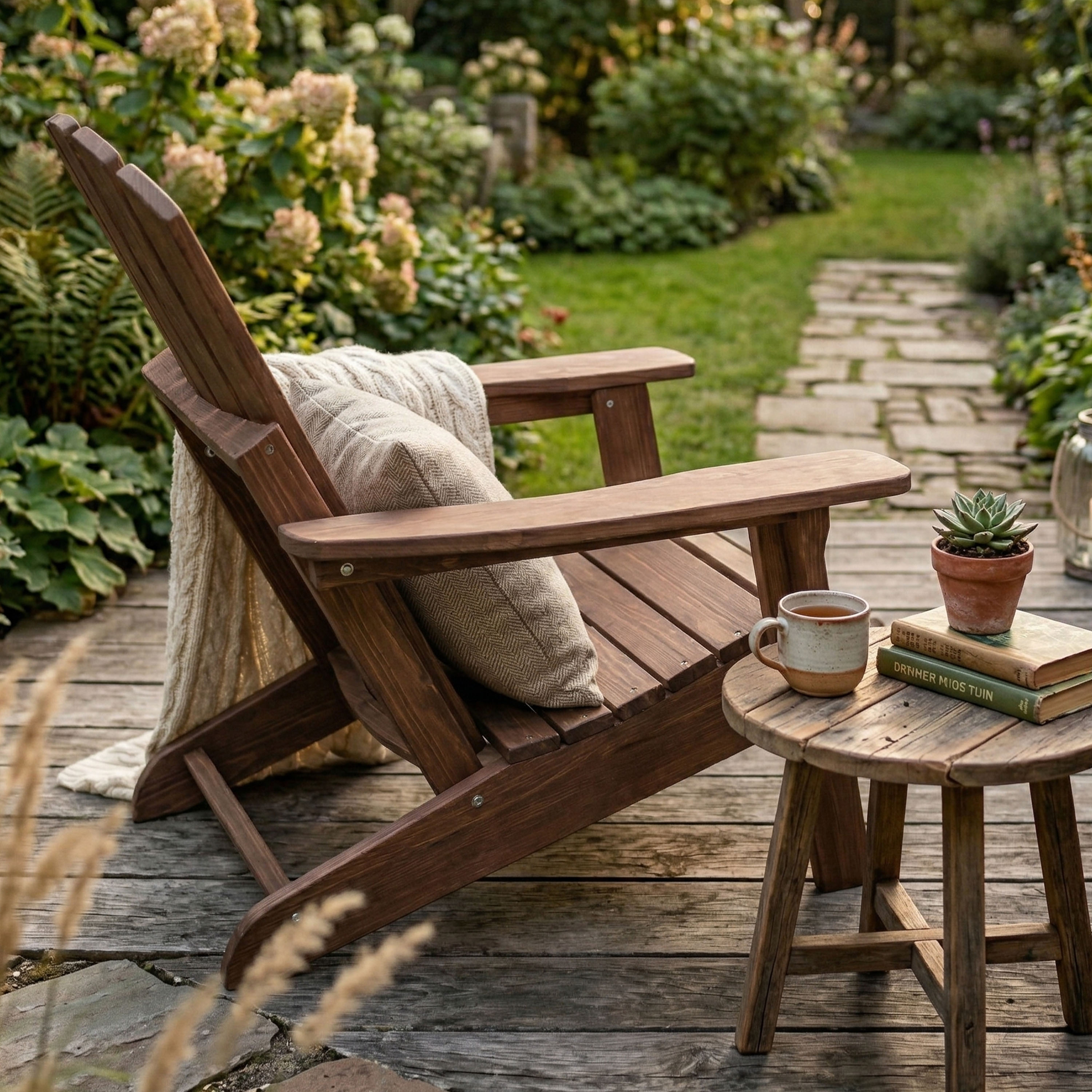 AXI Rosalie Folding Adirondack Chair Coffee Brown