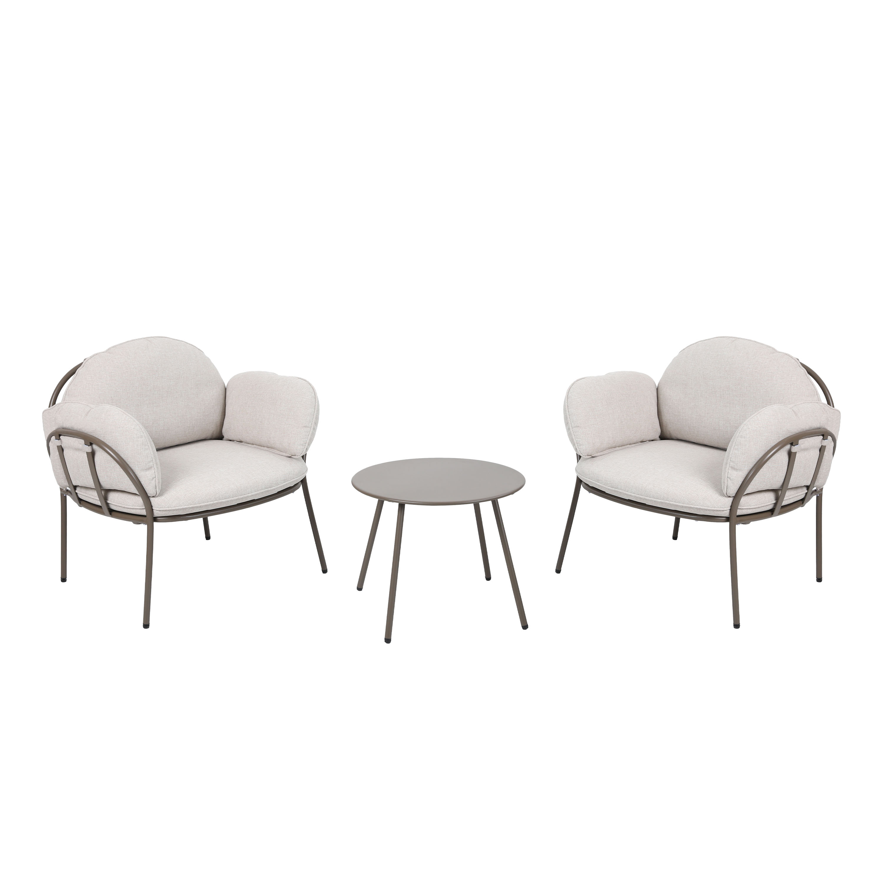 AXI Ziva Lounge Set with table & 2 chairs – Taupe/Beige