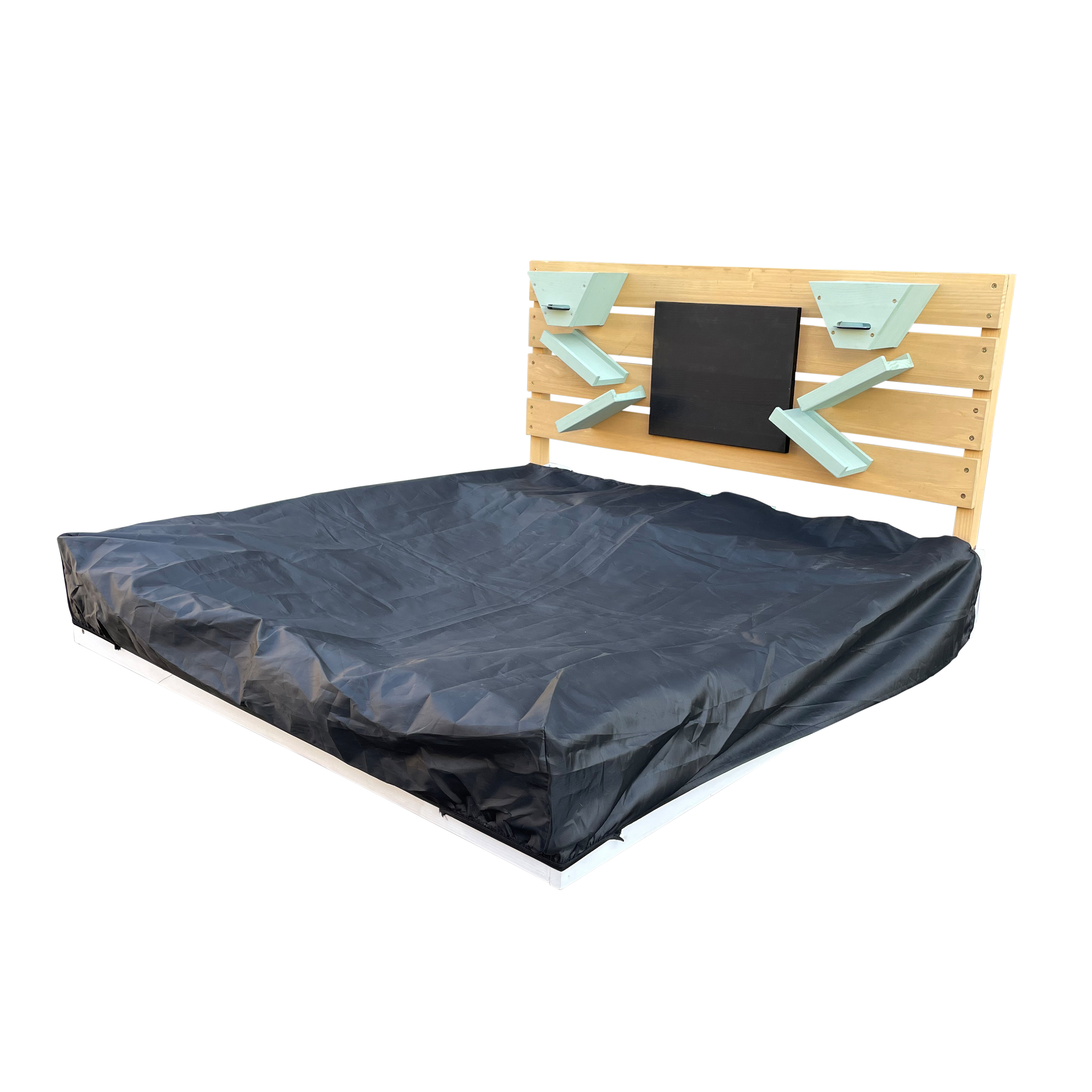 AXI Cato sandbox with sand & water trays and Play wall - 100 x 105 cm - White/green