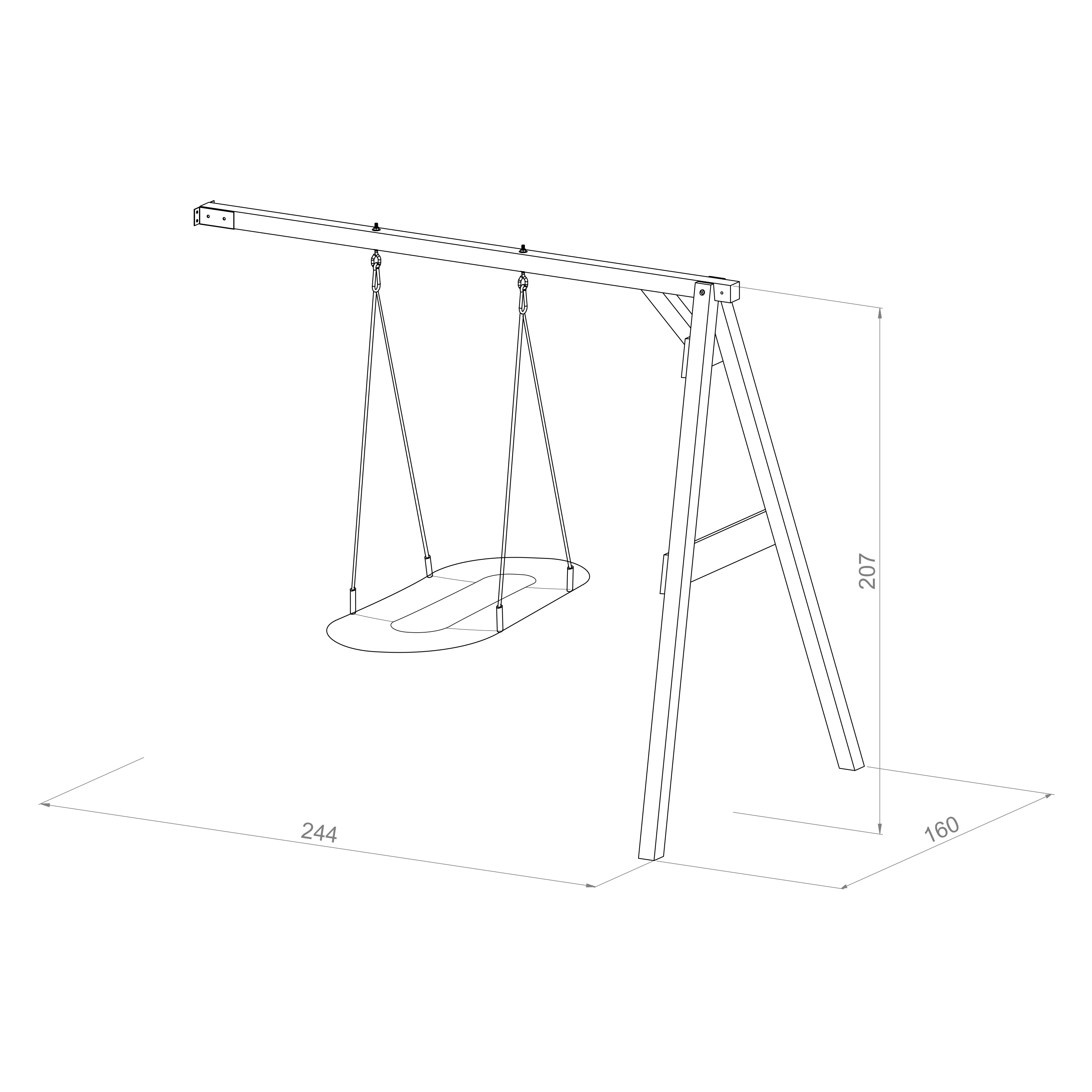 AXI Roxy Attachable Nest Swing Set - Grey/White