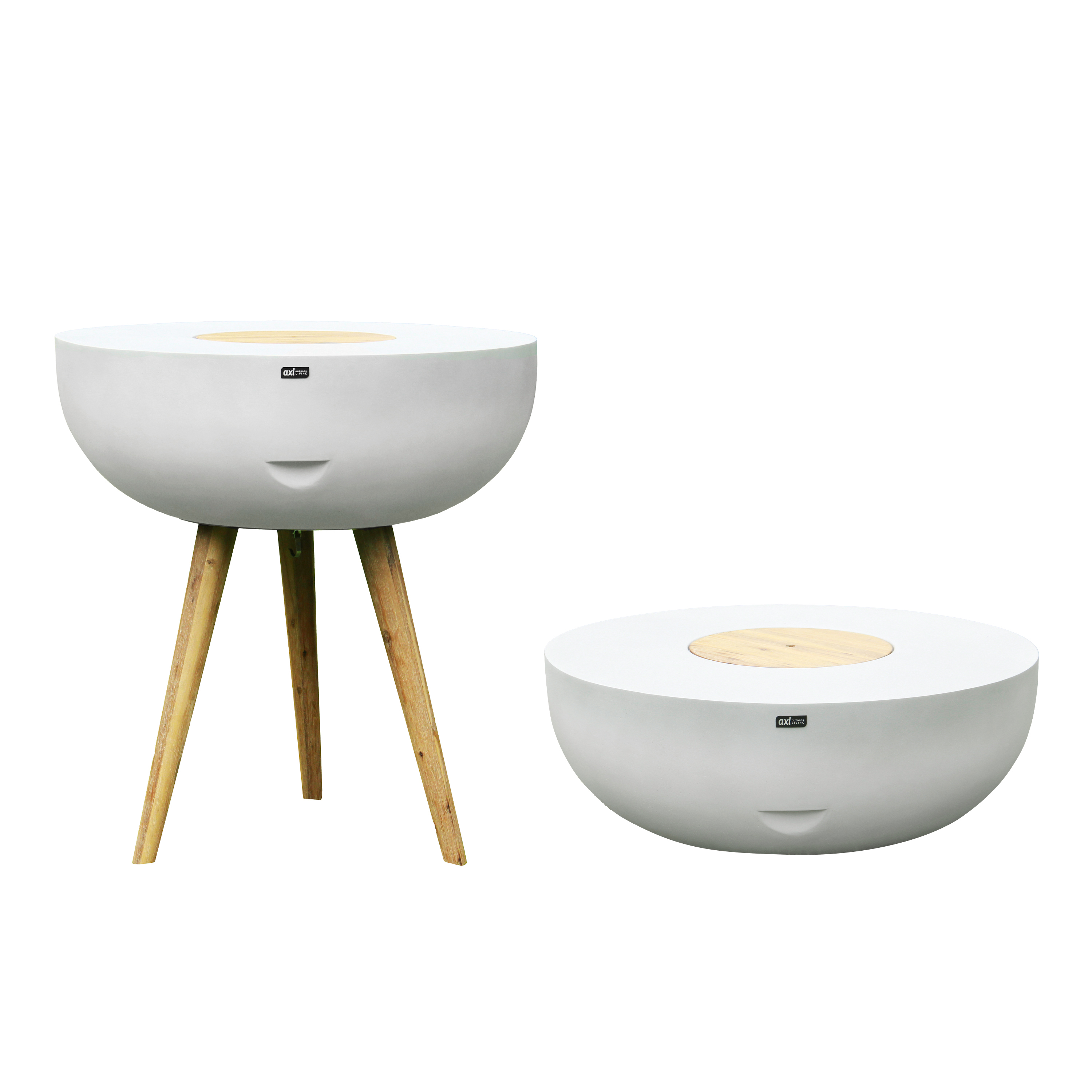 AXI Brandon 2-in-1 Stehtisch / Beistelltisch & Getränkekühler – Kalkstein-Look