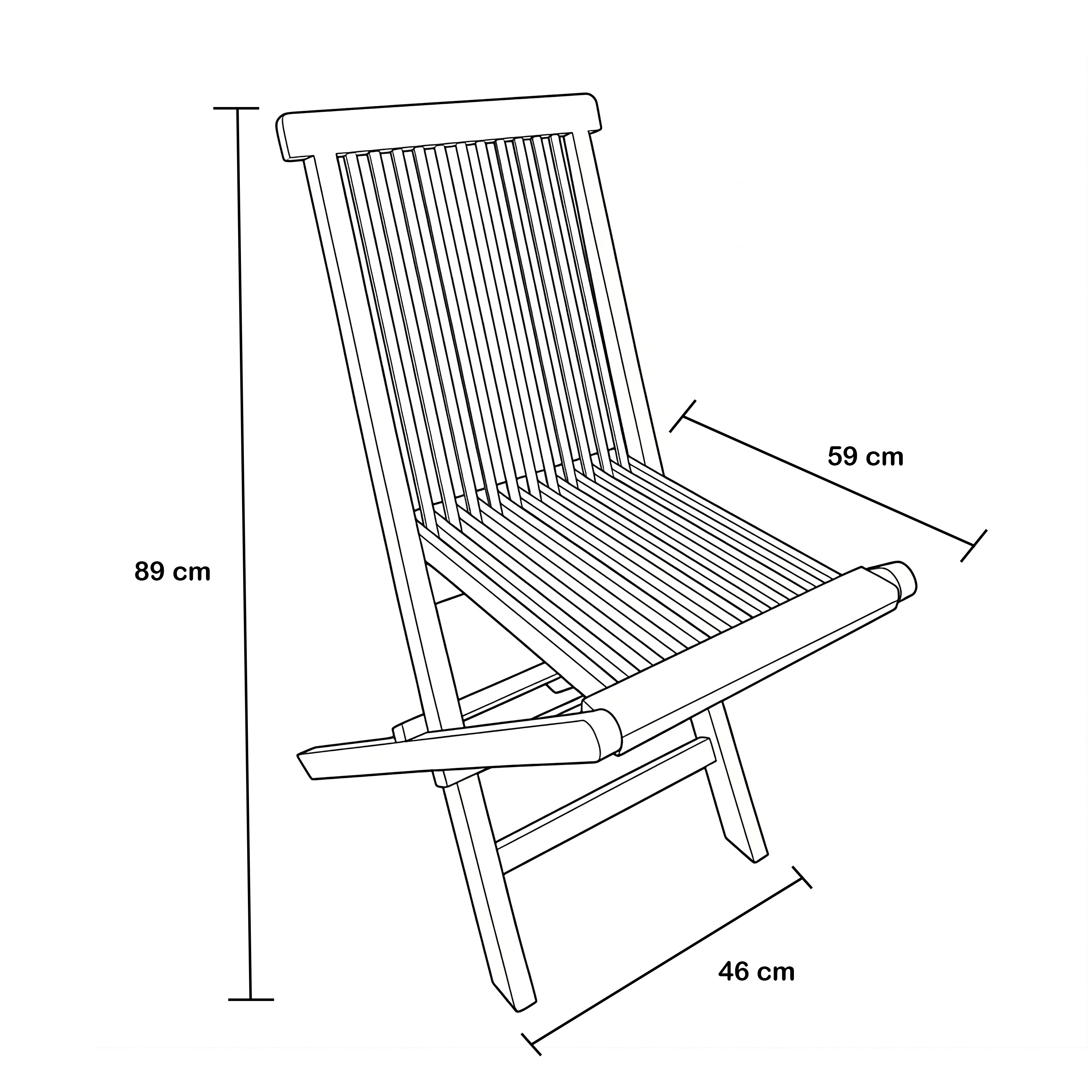 AXI Mina Teak Folding Chairs Set 2 pieces