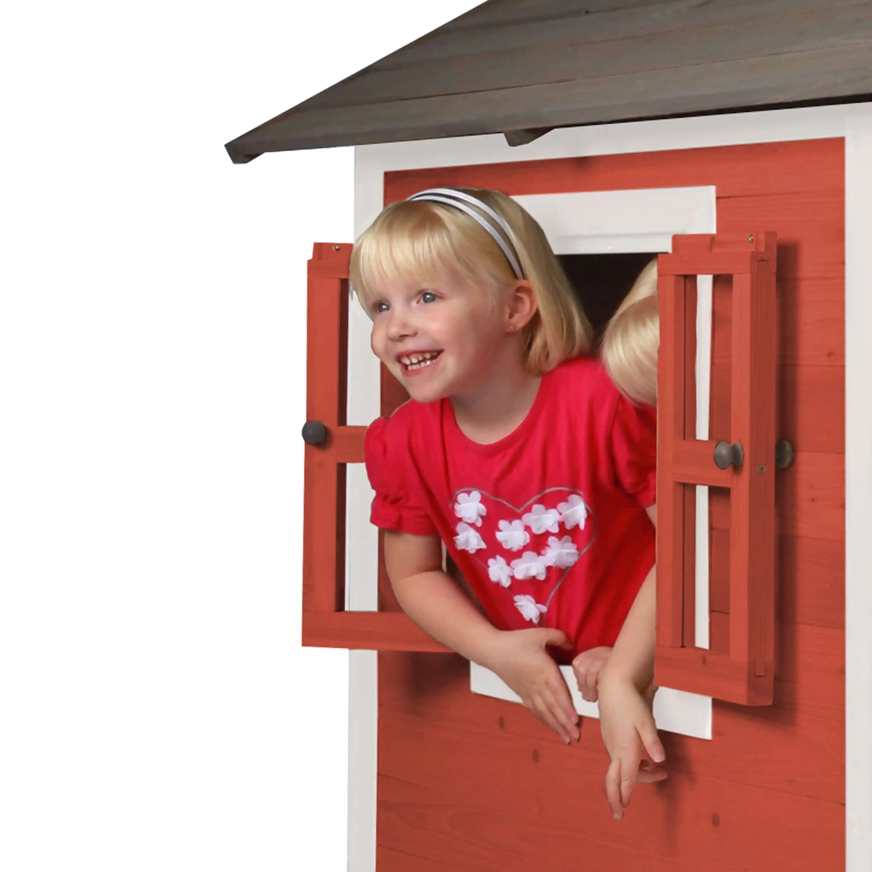 AXI Lodge XL Speelhuis Scandinavisch Rood - Paarse Glijbaan