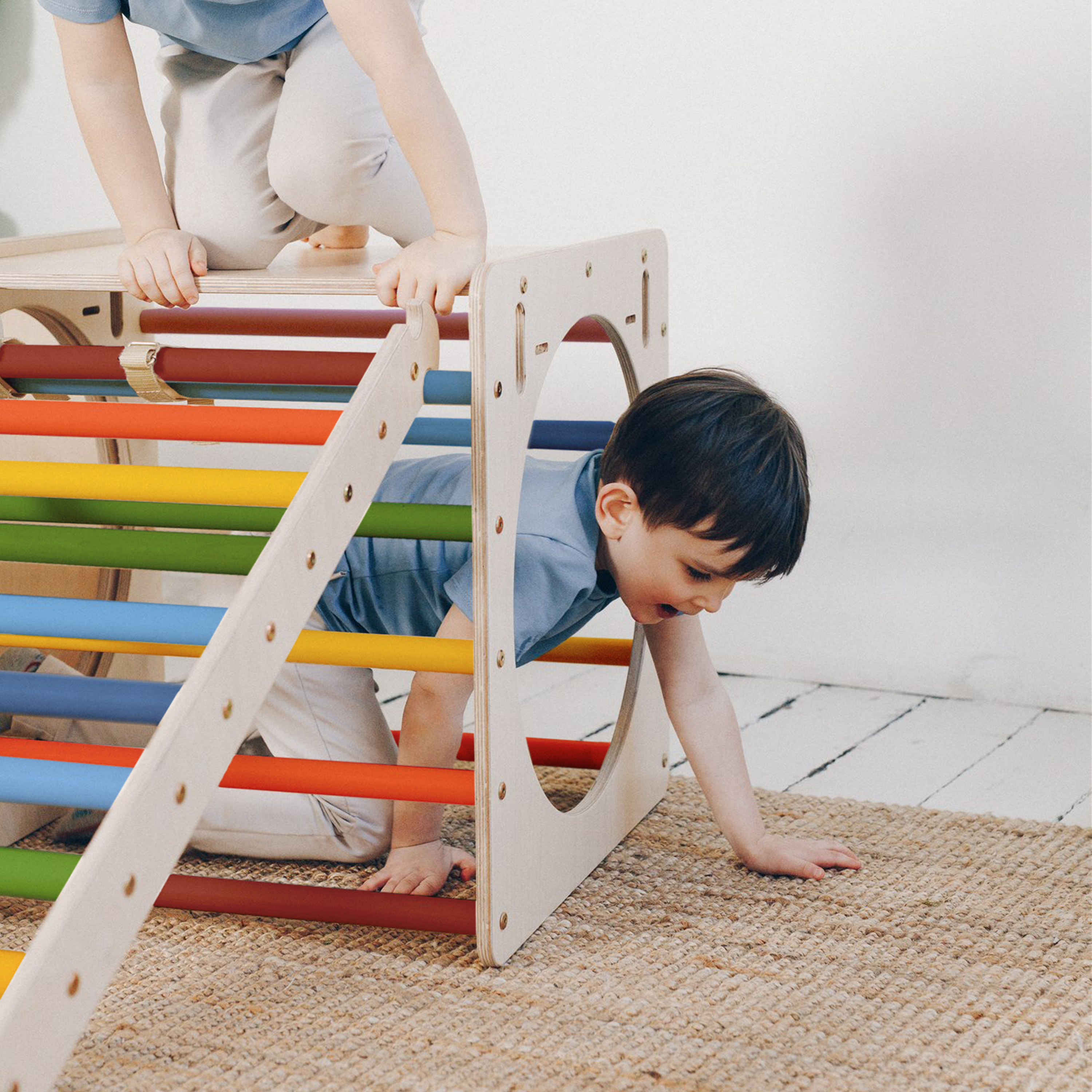 KateHaa Houten Activiteiten Kubus met Ladder Regenboog-4751038481052 KateHaa Houten Activiteiten Kubus met Ladder Regenboog