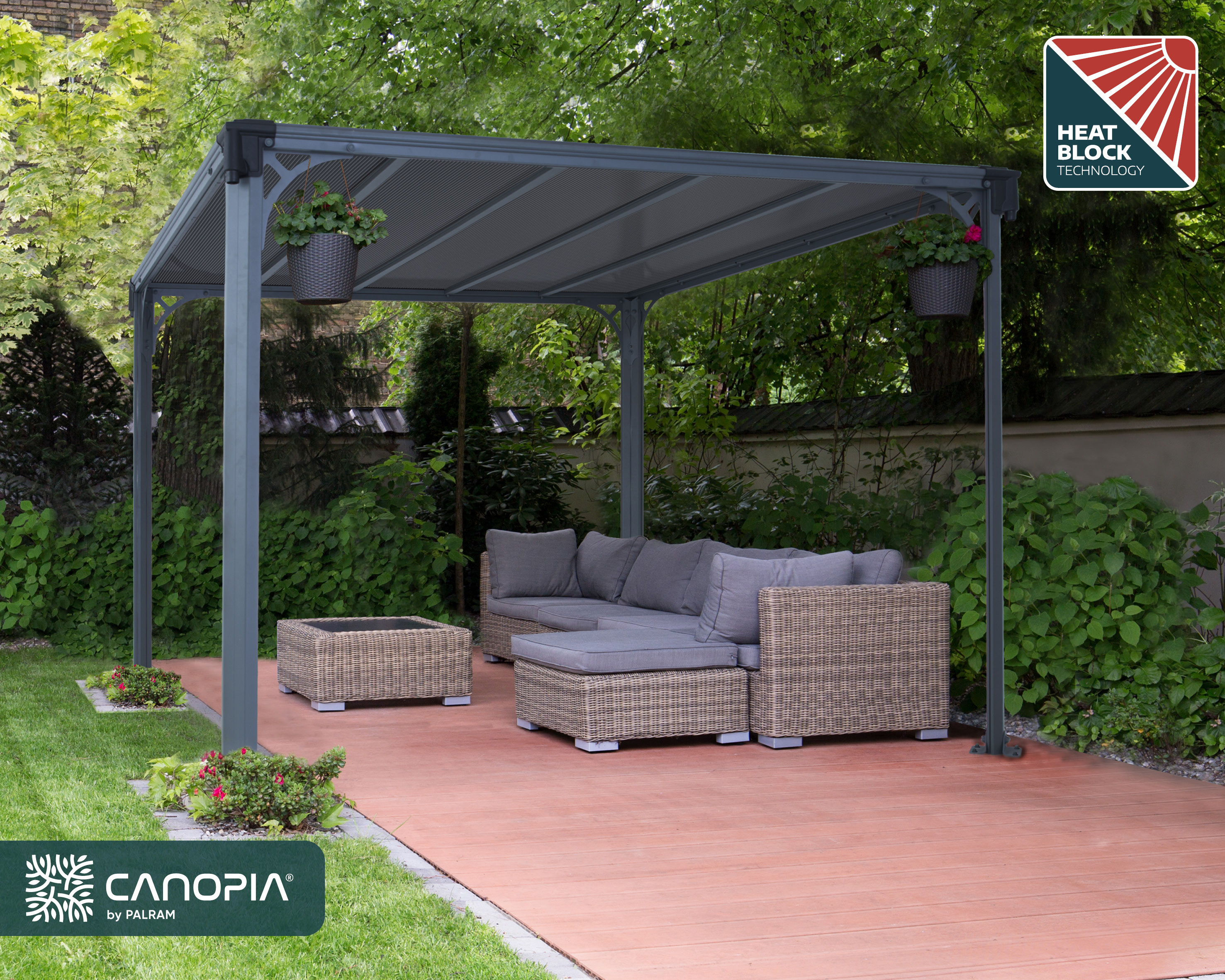 Canopia Milano Gartenpavillon 426X309cm Dunkelgrau