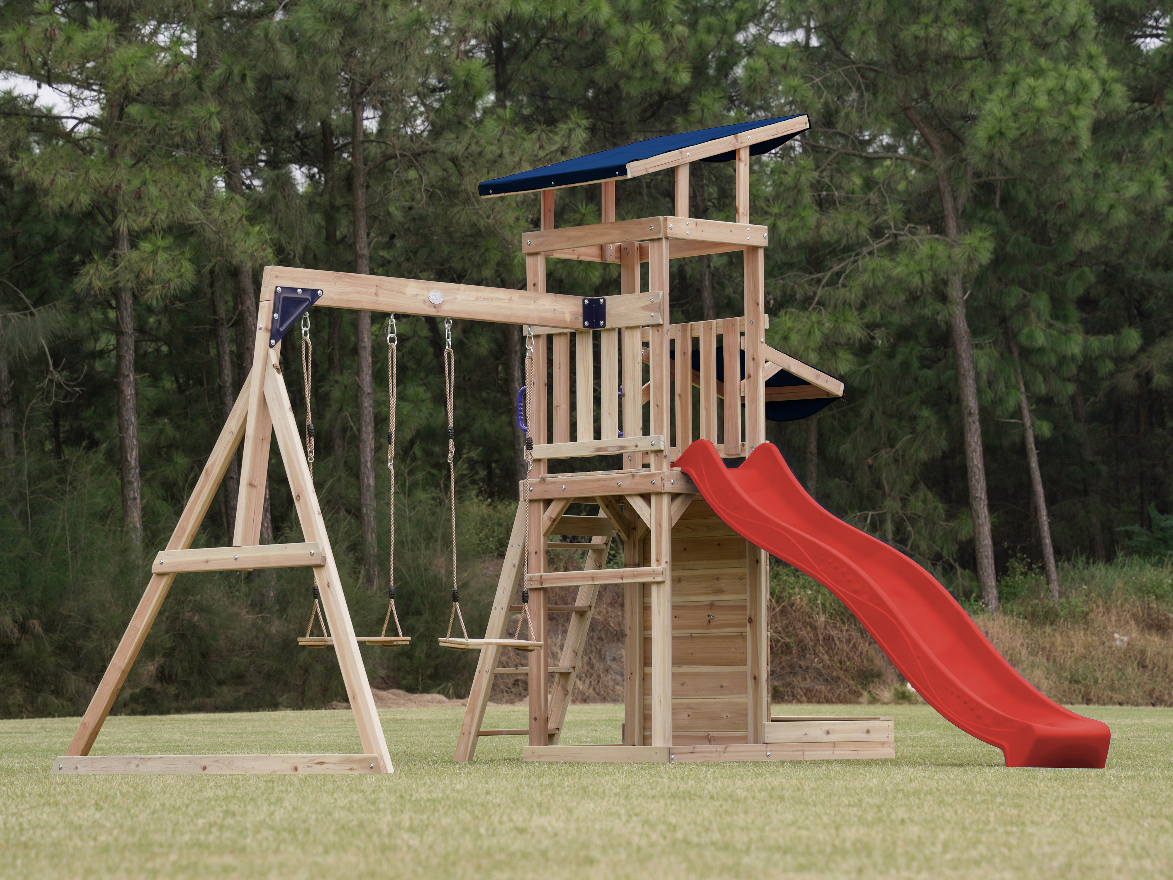 AXI Malik Play Set with Double Swing Brown - Red Slide 