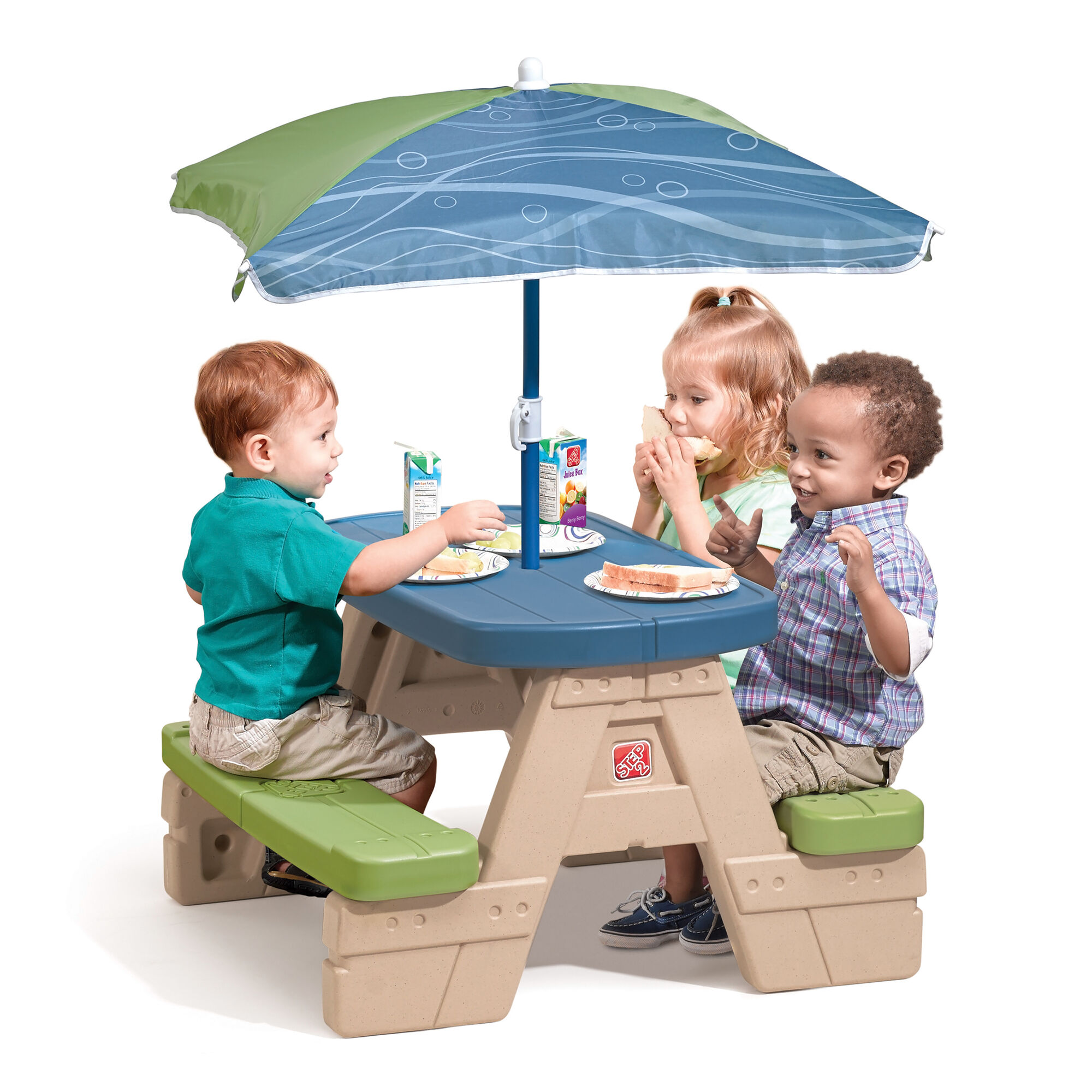 productfoto-mensen Step2 Sit & Play Picknicktafel met Parasol
