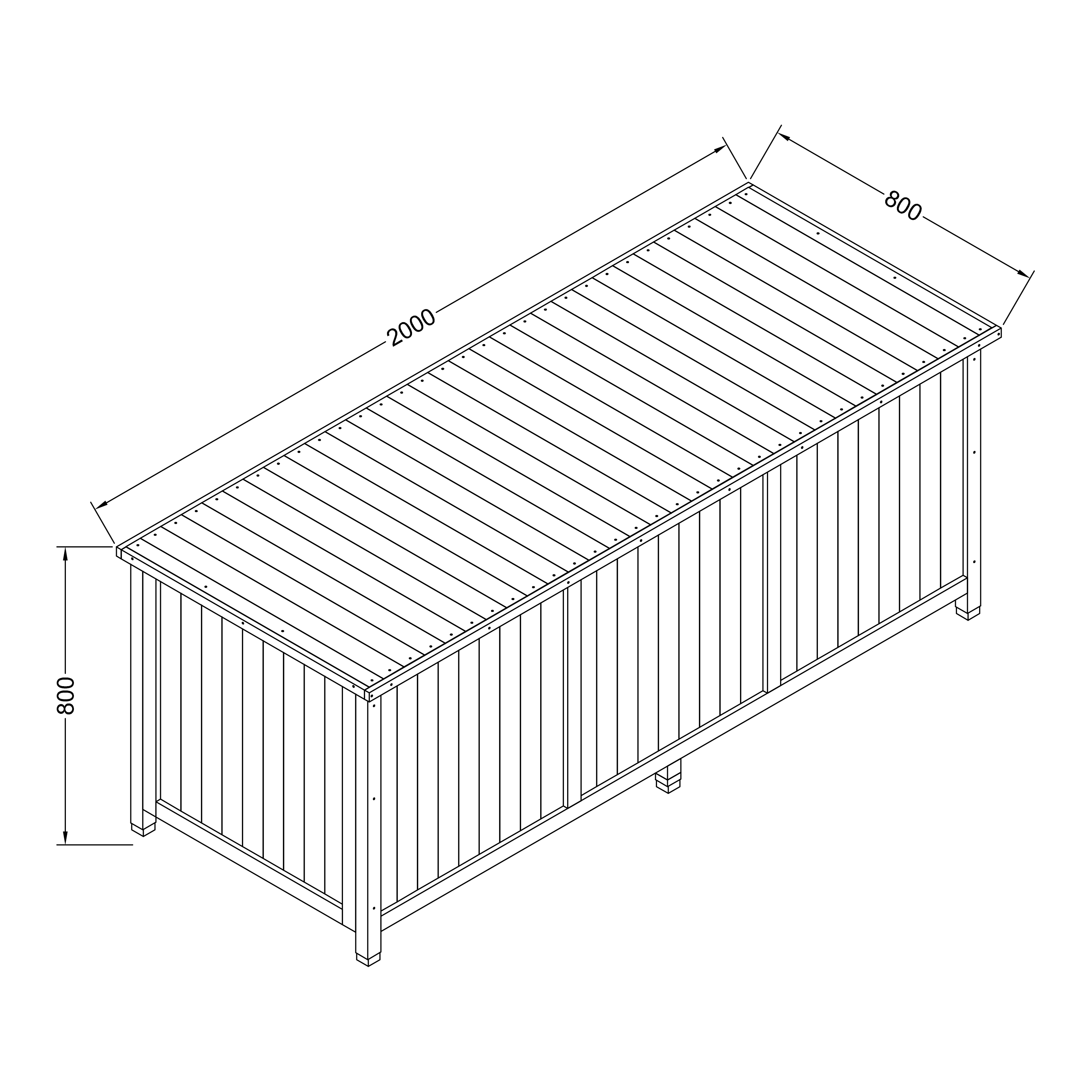 AXI Milo Wooden Storage Box L Brown – 200x80x80cm