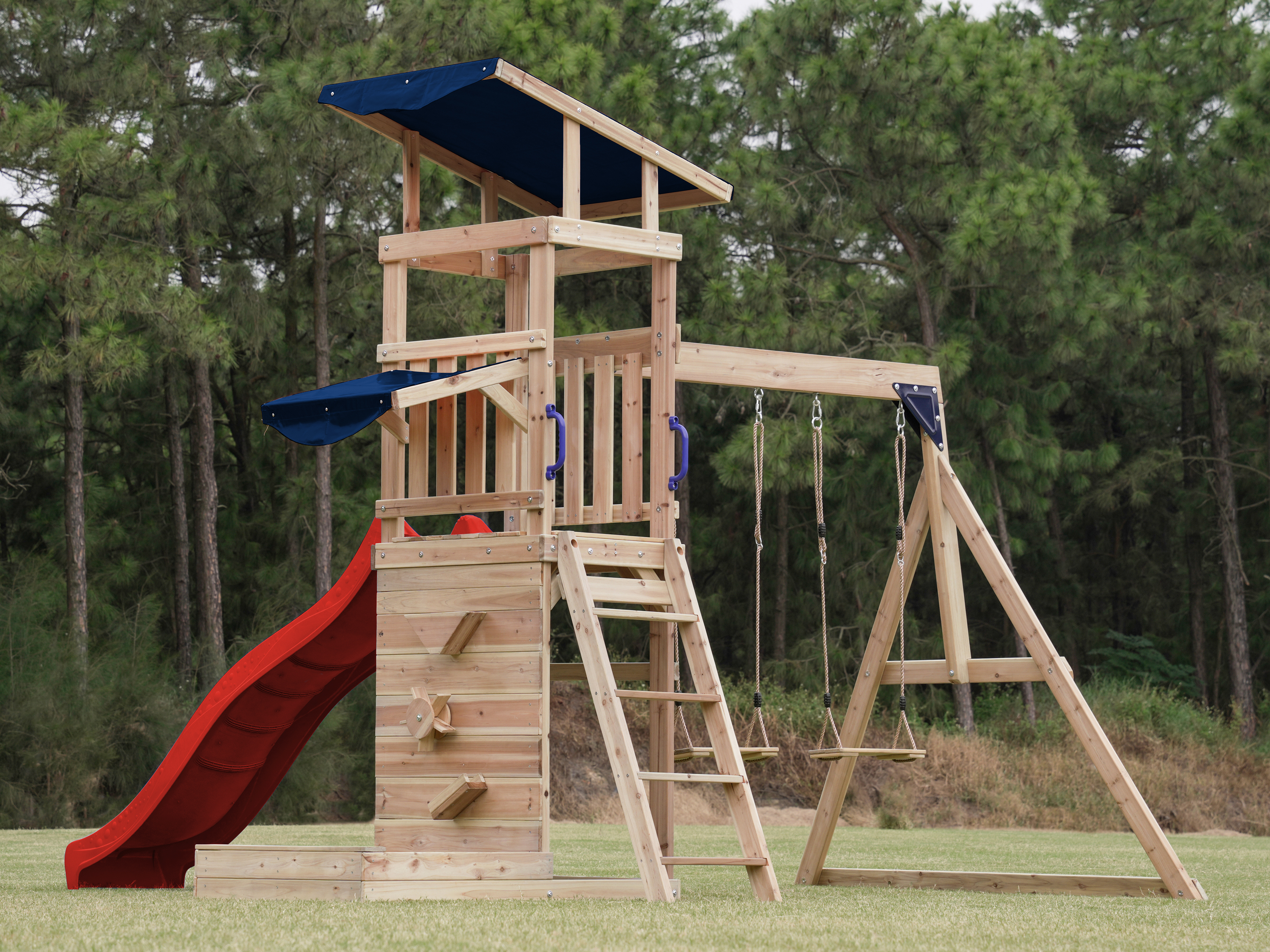 AXI Malik Play Set with Double Swing Brown - Red Slide 
