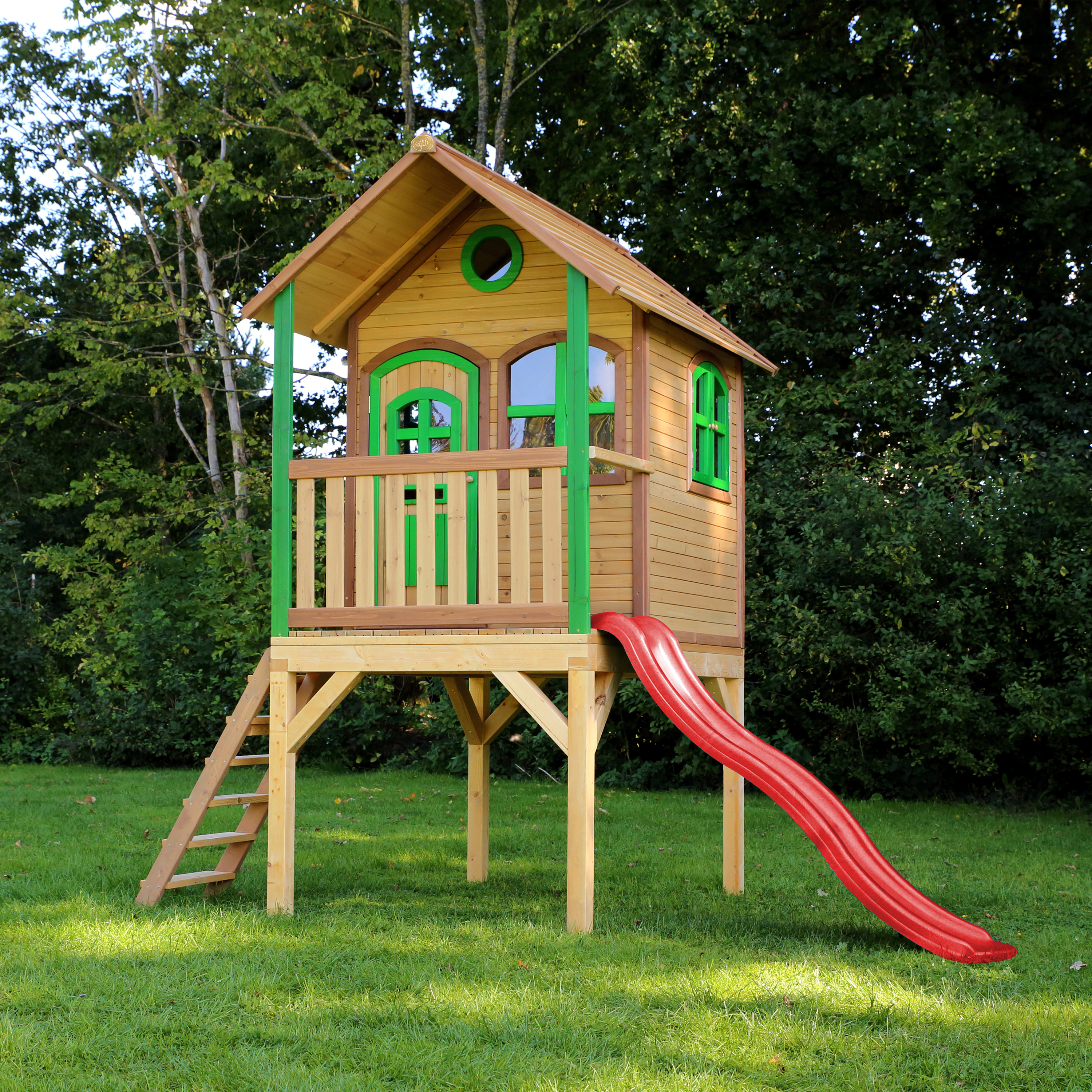 AXI Laura Playhouse Brown/green - Red Slide 