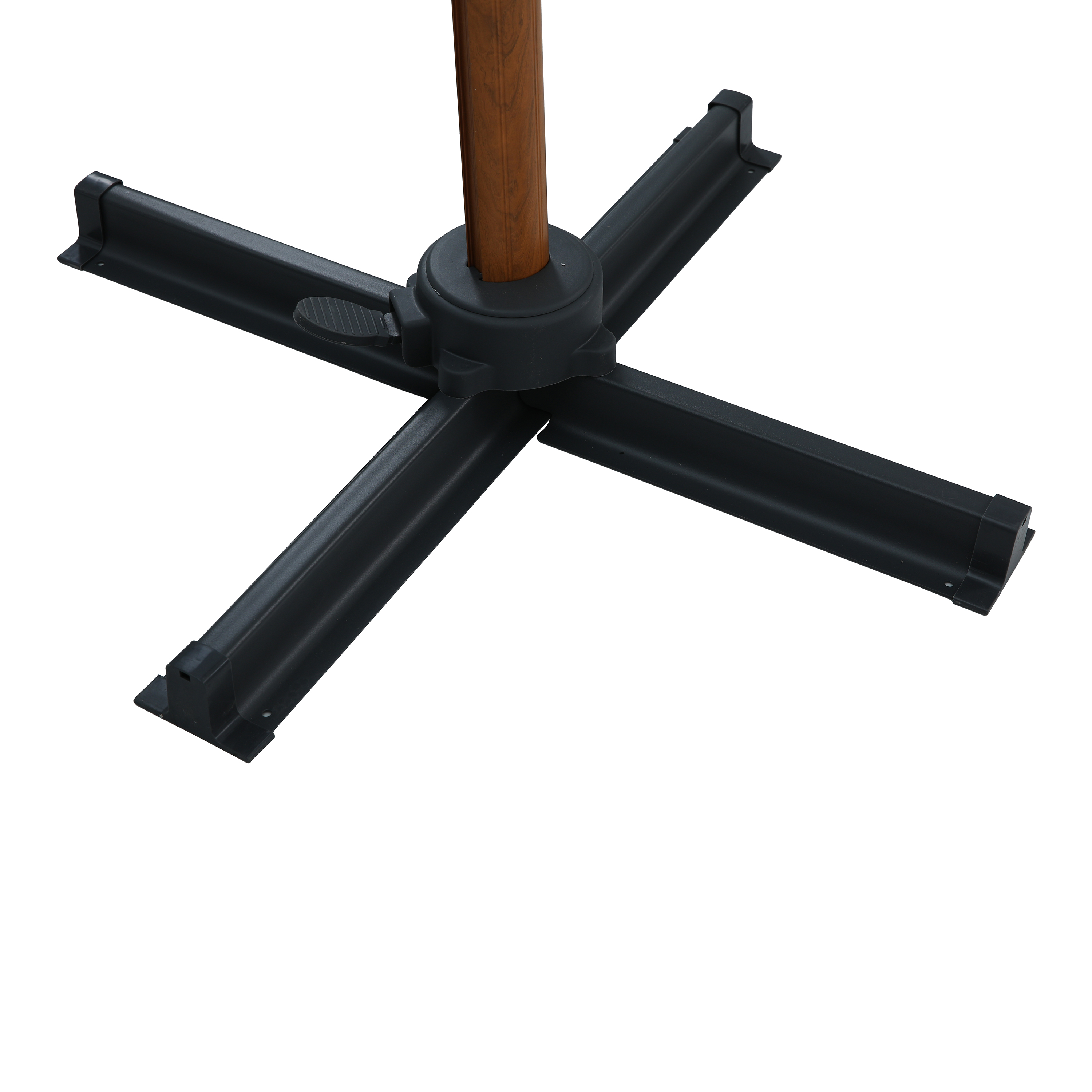 AXI Marisol Cantilever Parasol Ø 300cm Round - Wood-look/Grey-8720365063435 AXI Marisol Cantilever Parasol Ø 300cm Round - Wood-look/Grey