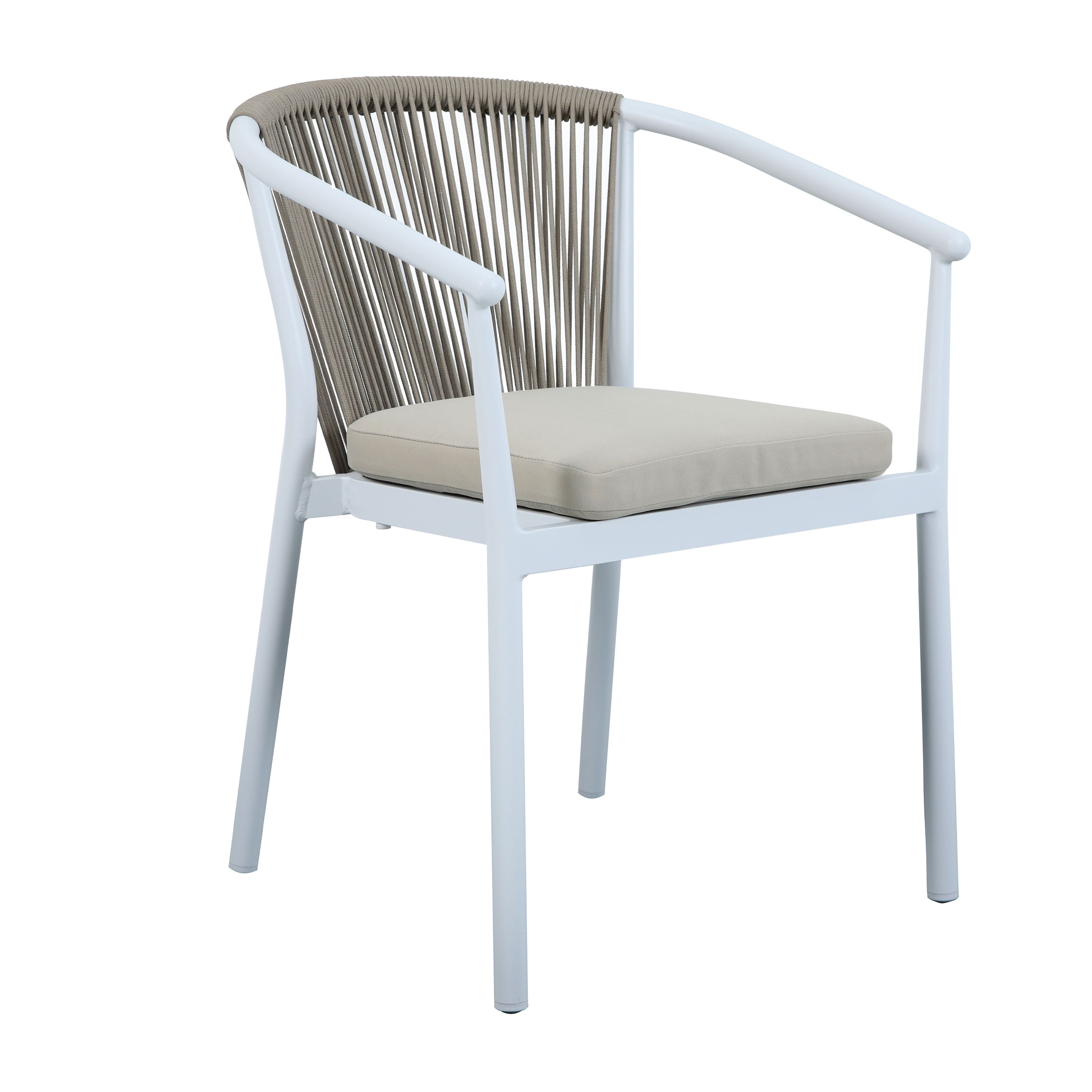 AXI Suvi Garden Set with 4 Chairs White with Teak-look Polywood