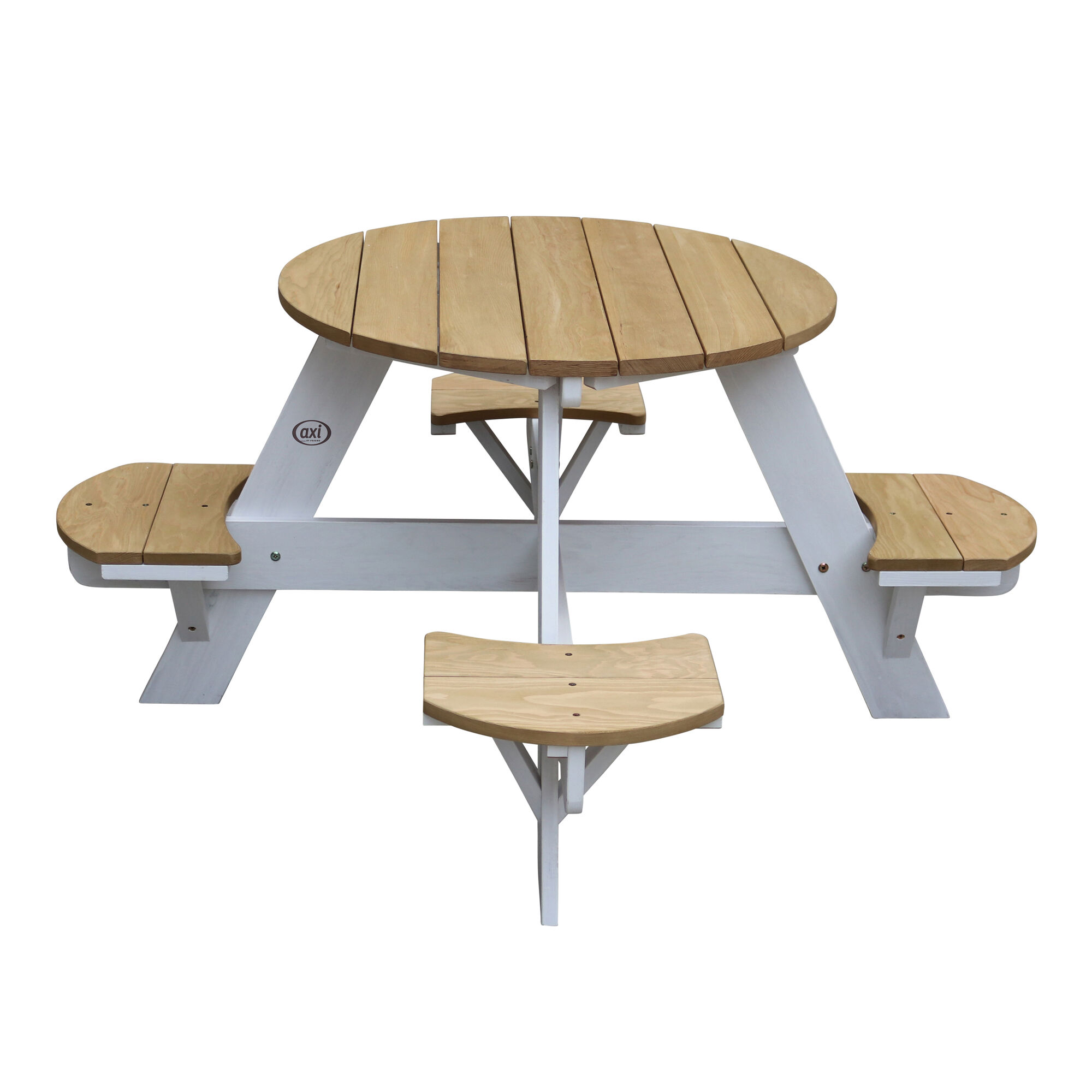 productfoto AXI UFO Picknicktafel Rond Bruin/wit
