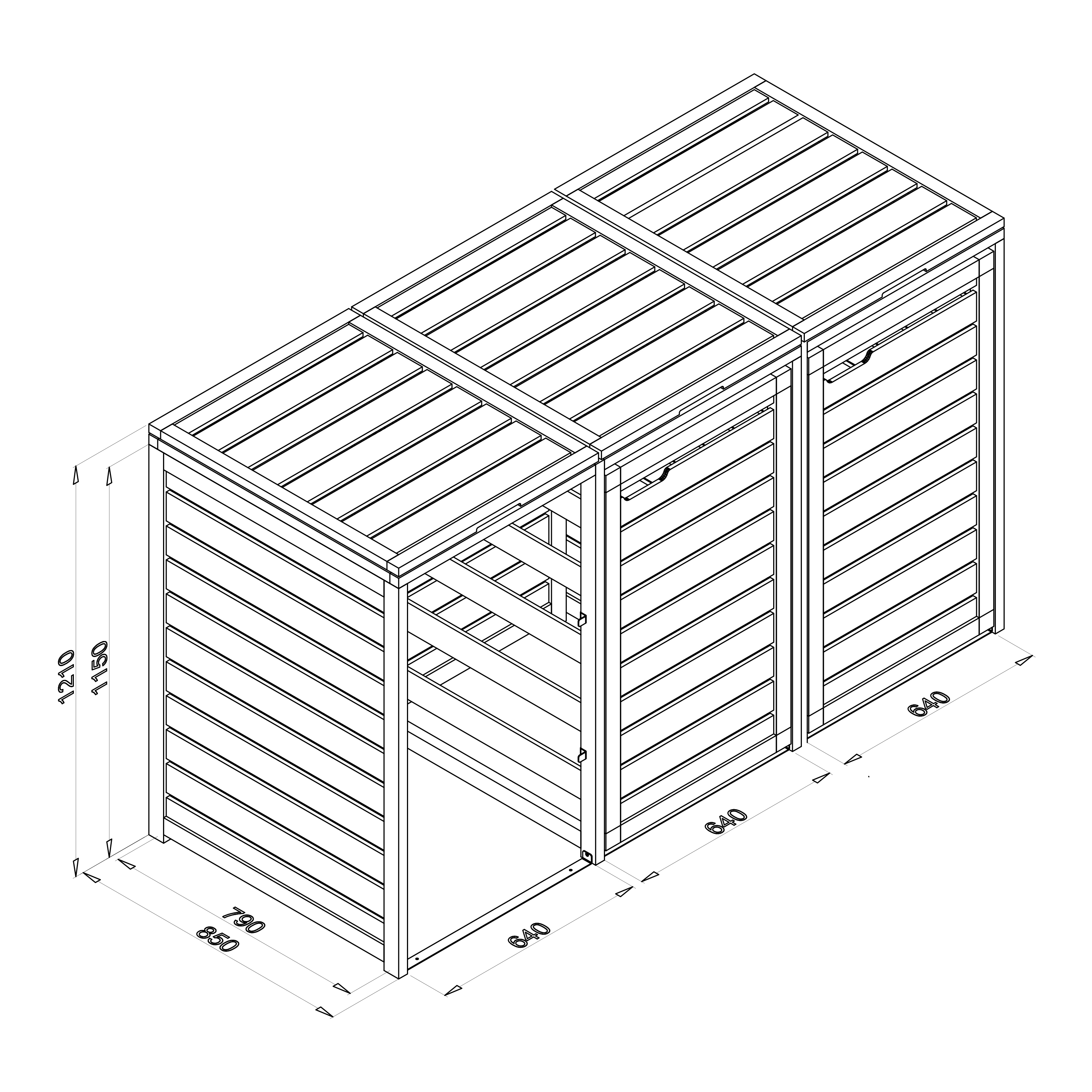 AXI Lex Wooden Bin Storage Brown/Black - 3 bins
