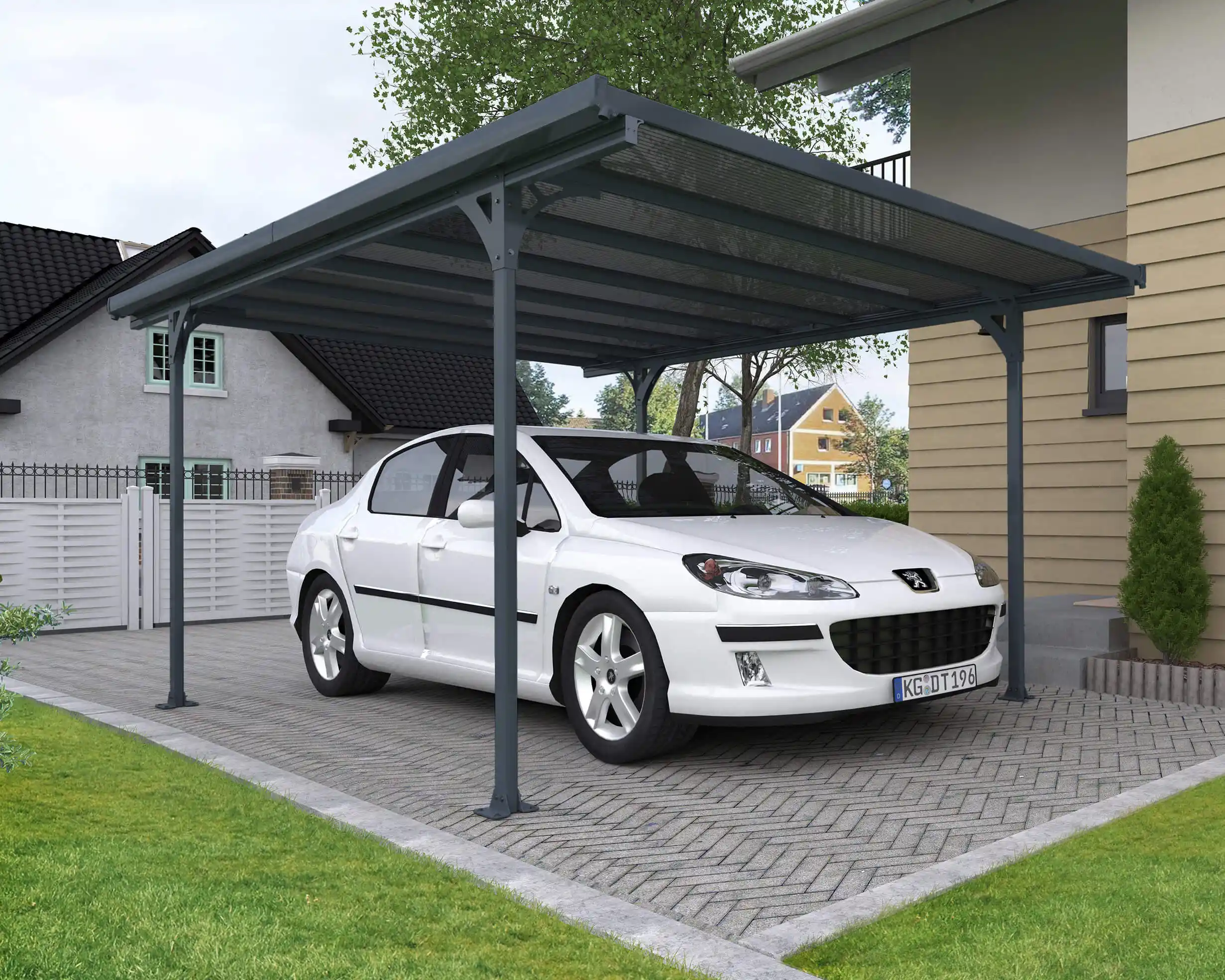 Canopia Verona Einzel-Carport 504X299cm Dunkelgrau Bronze