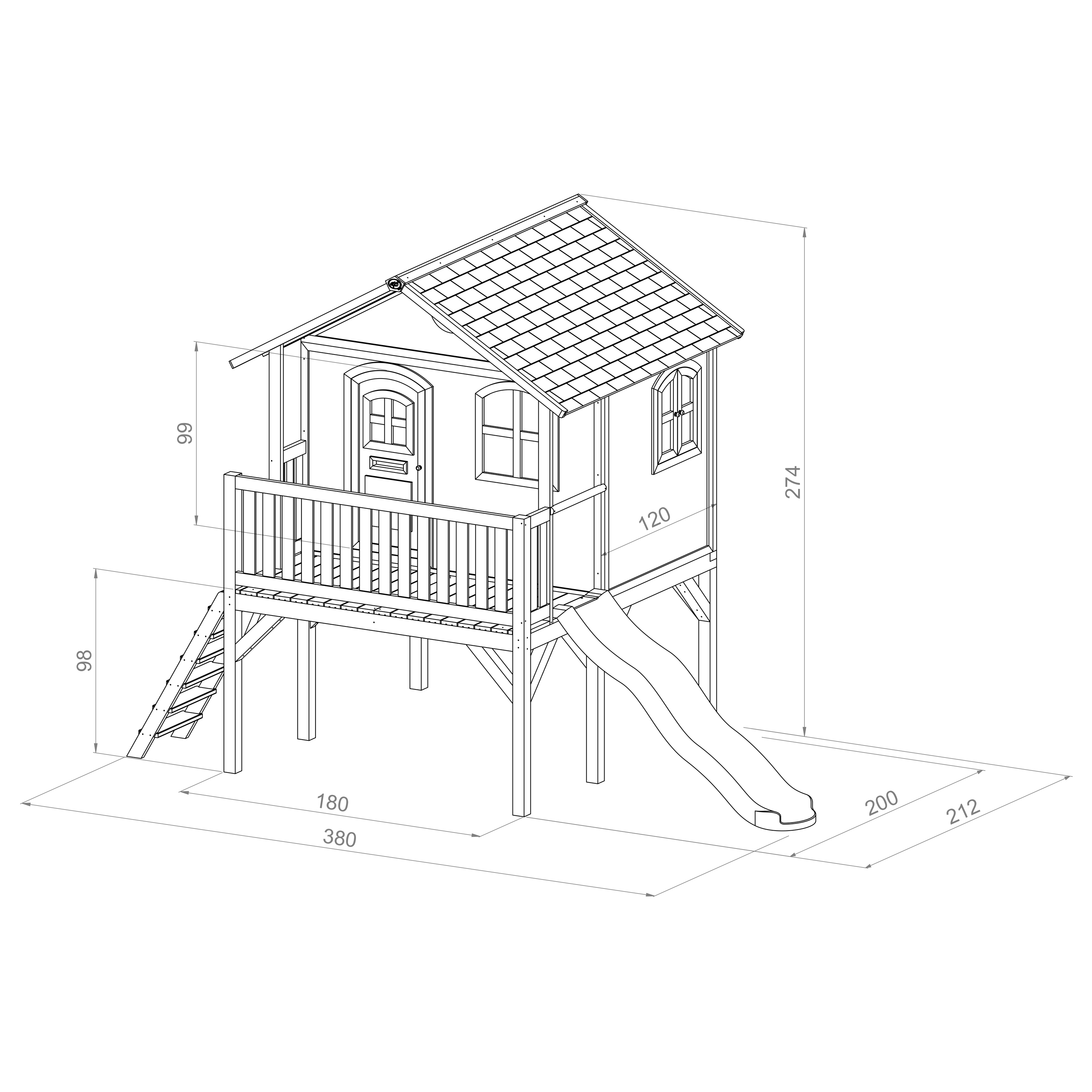 AXI Sophie Spielhaus Braun/Weiß - Graue Rutsche 