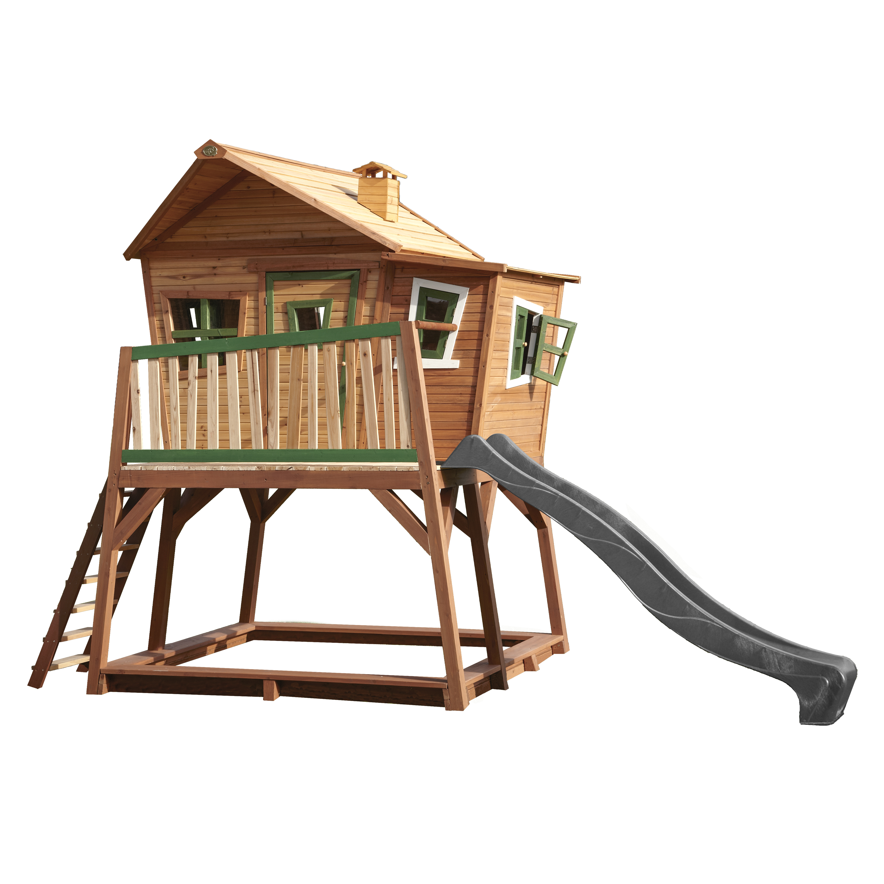 AXI Max Playhouse Brown/Green - Grey Slide