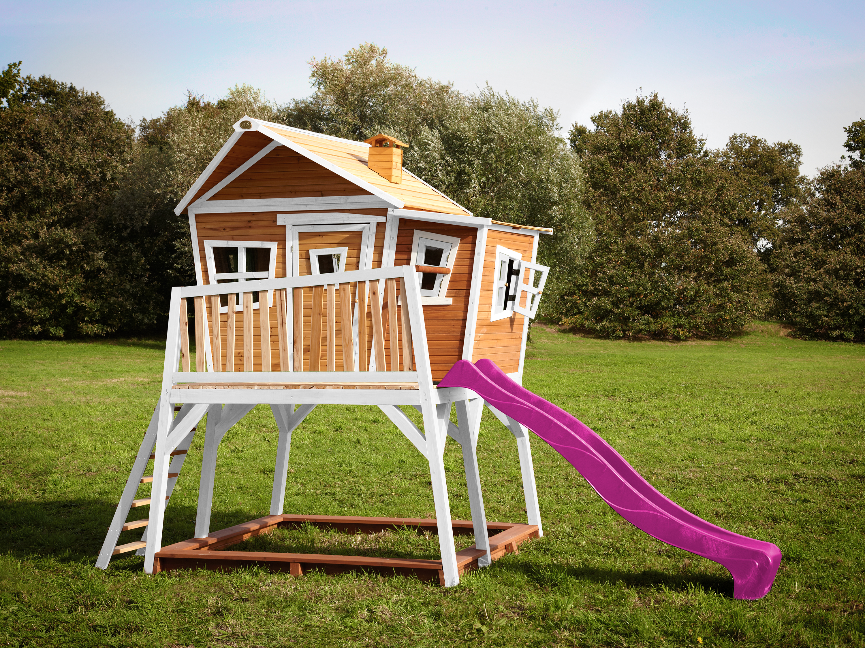 AXI Max Playhouse Brown/White - Purple Slide