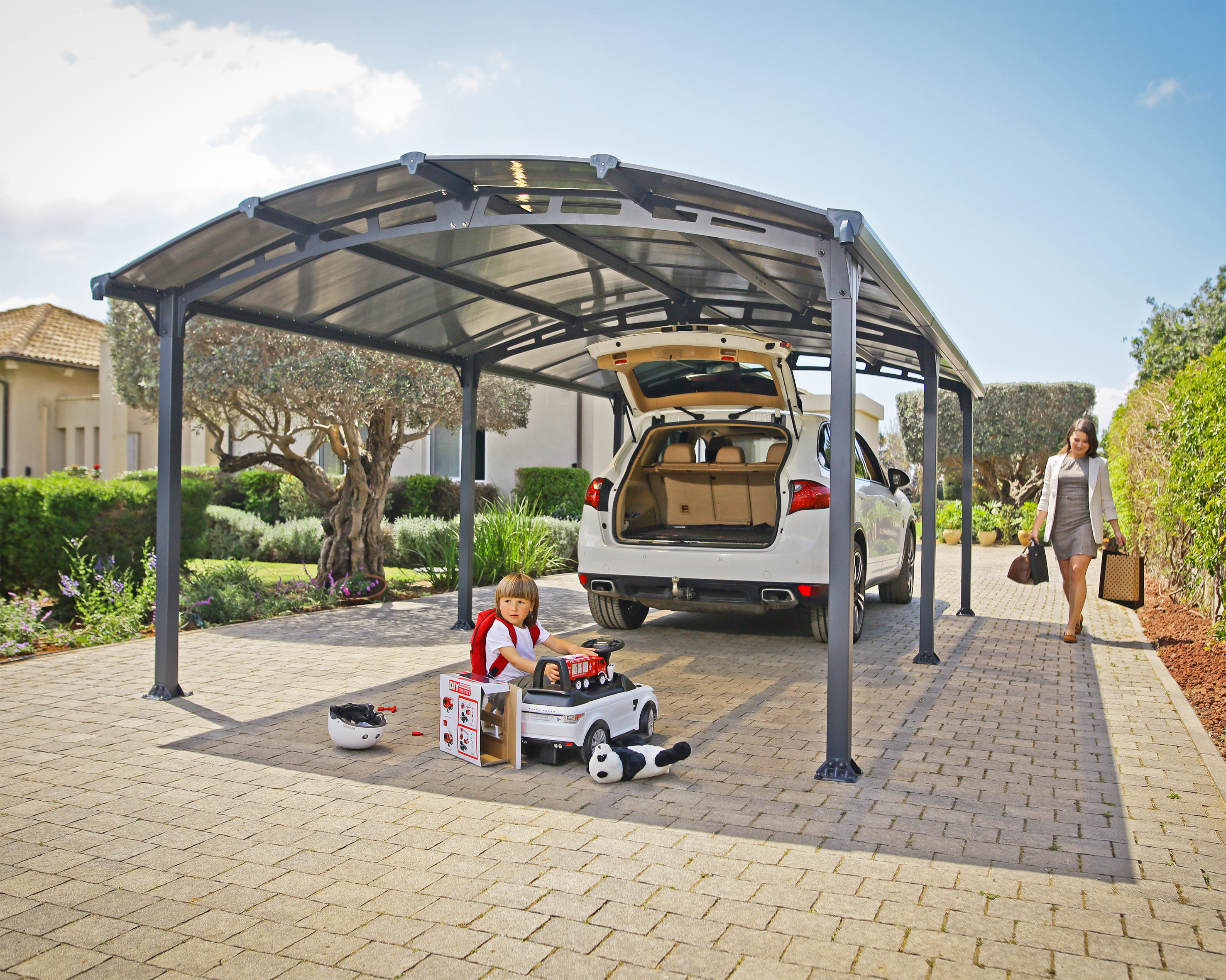 Canopia Arcadia Carport Einzel 650X360cm Dunkelgrau