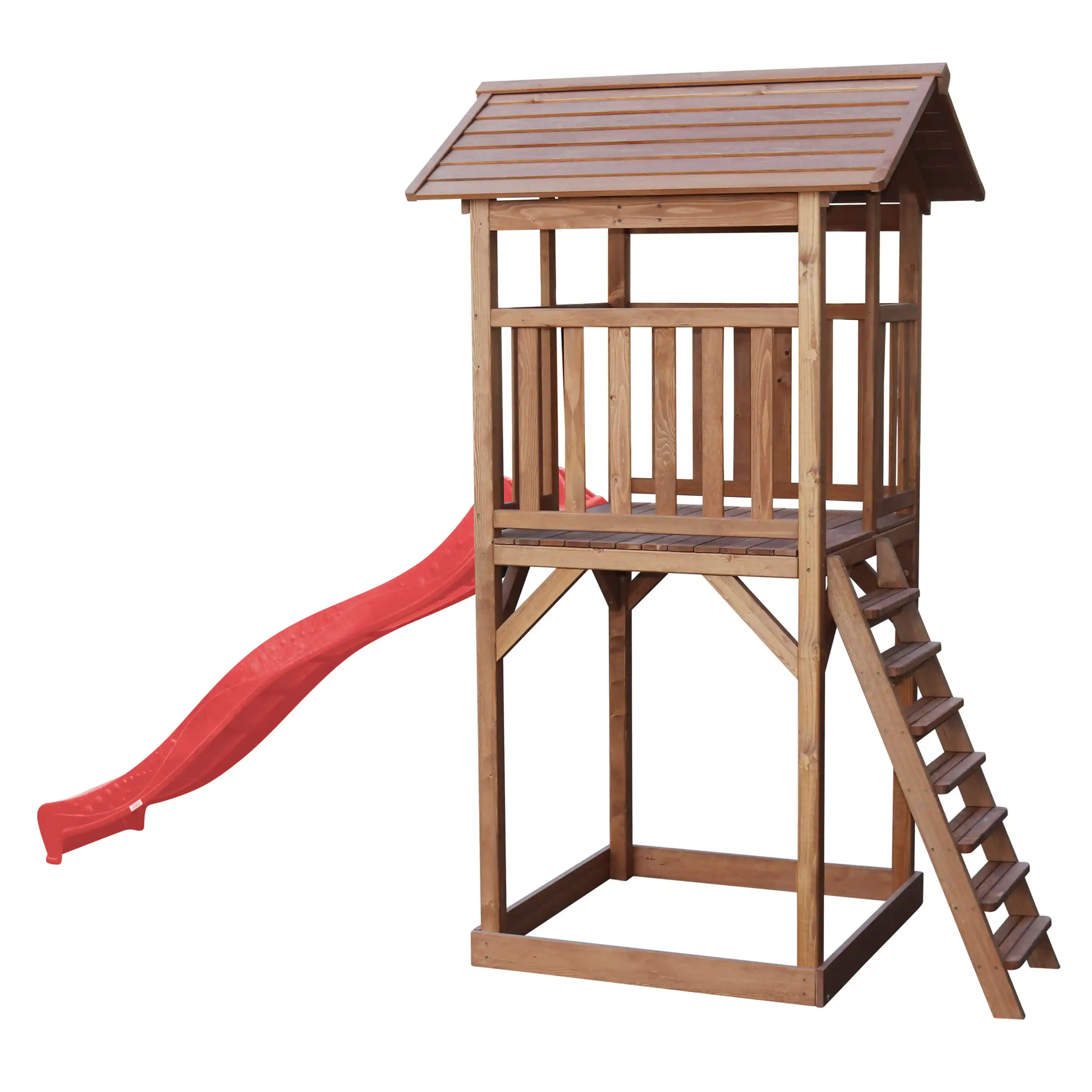 AXI Beach Tower Speeltoren Bruin - Rode Glijbaan