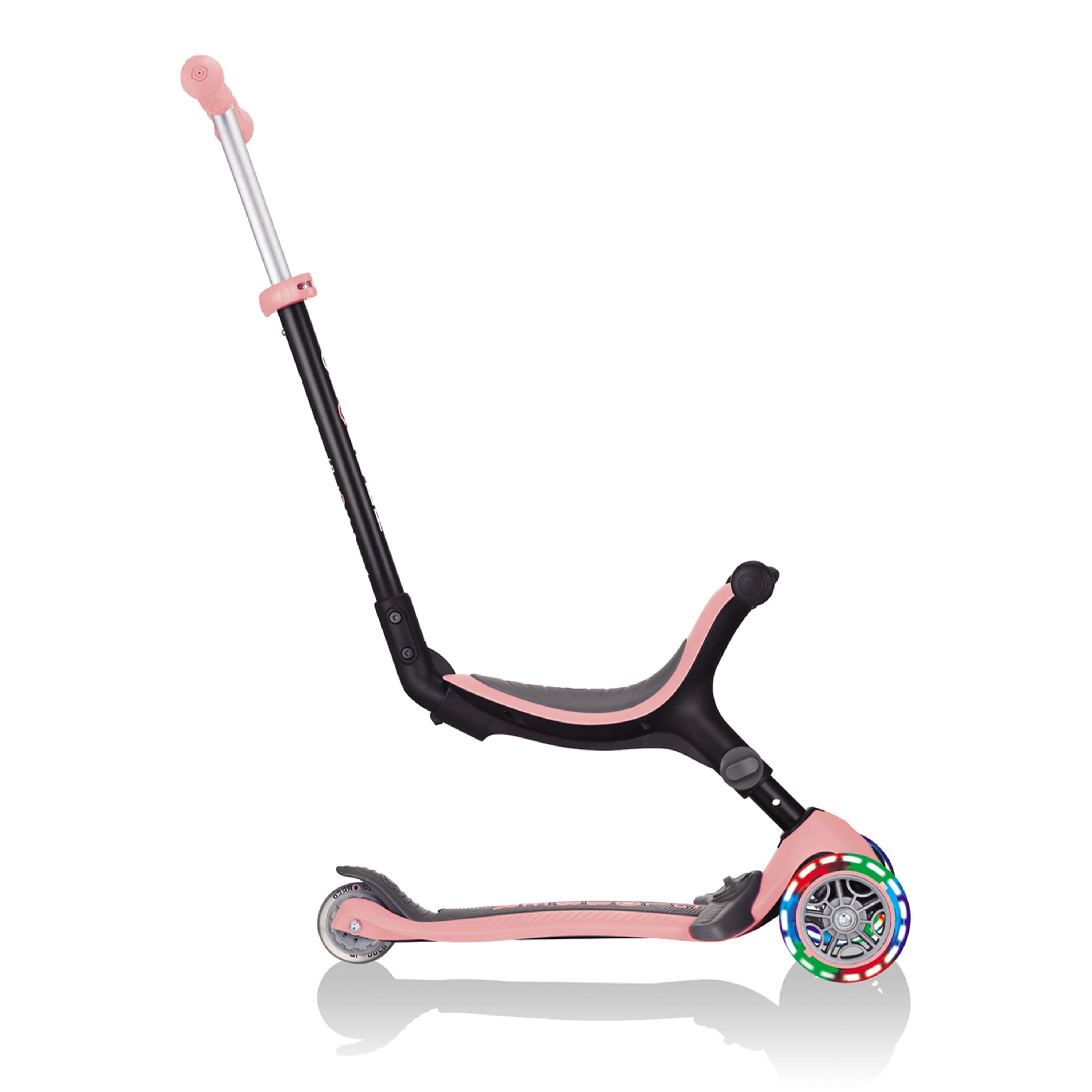 Globber Go Up Foldable Plus Lights 3-in-1 Step Pastel Roze