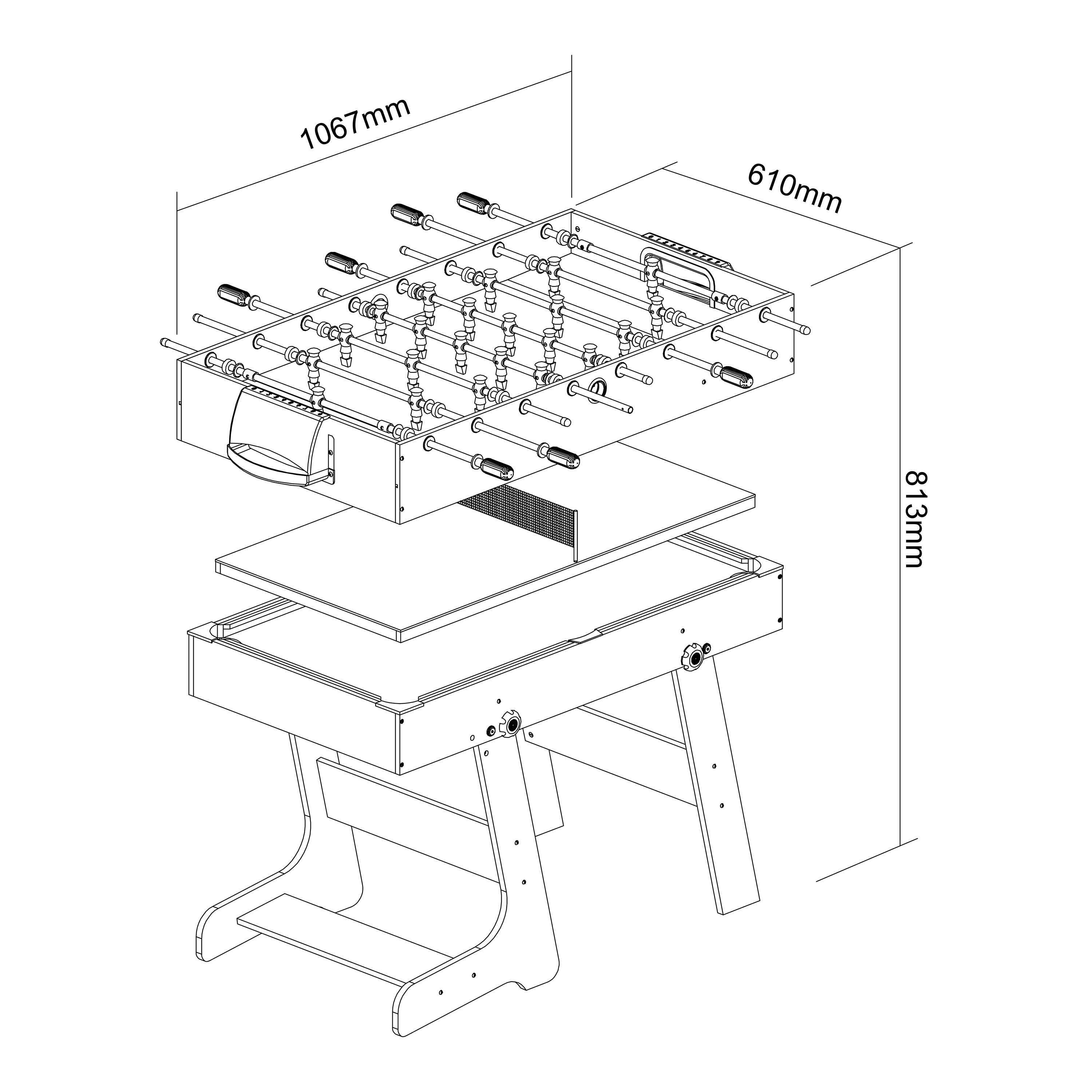 Cougar 16-in-1 Multi Game Table - Black