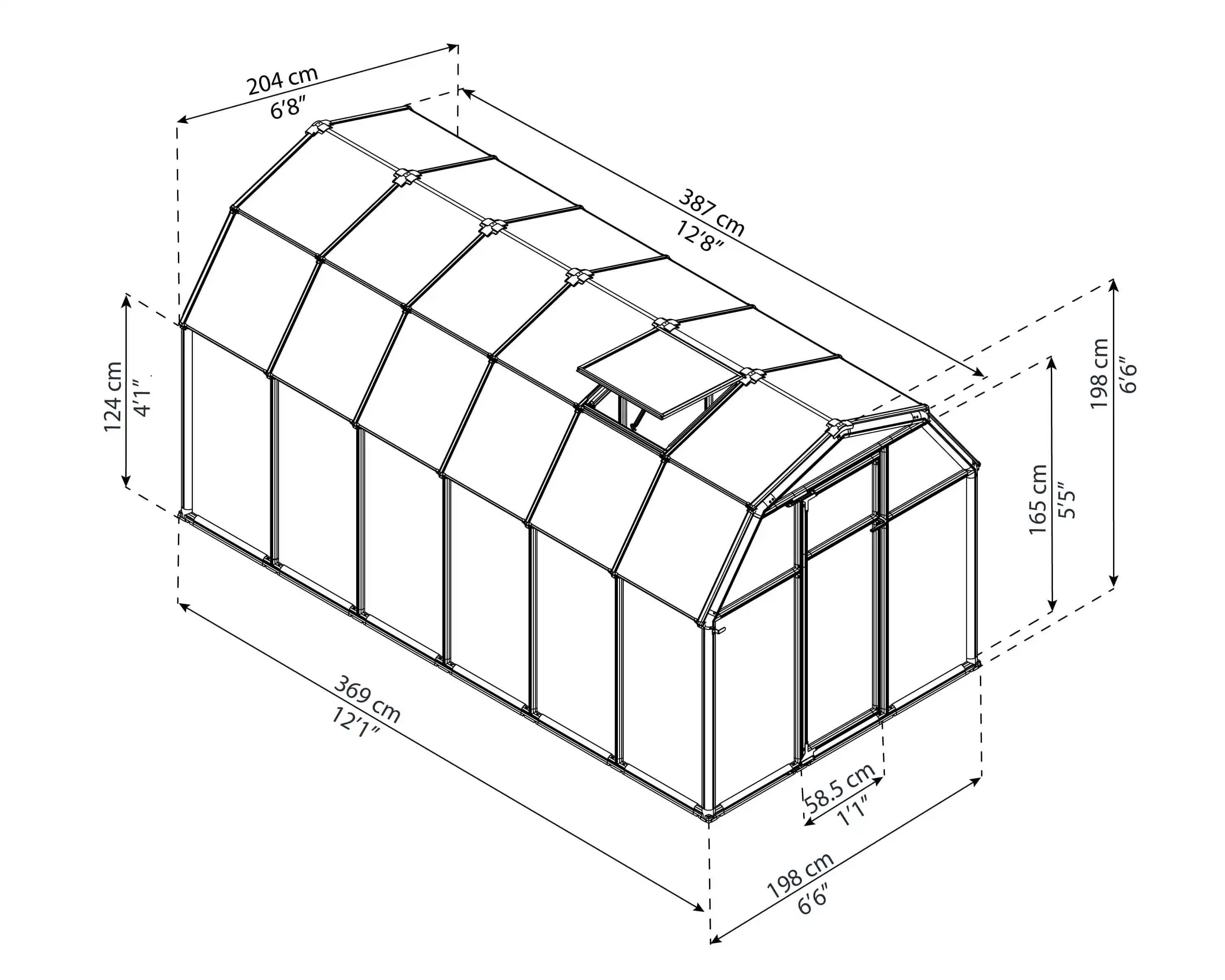 Canopia Eco Grow Gewächshaus Mehrwändig 383X204X198cm Grün