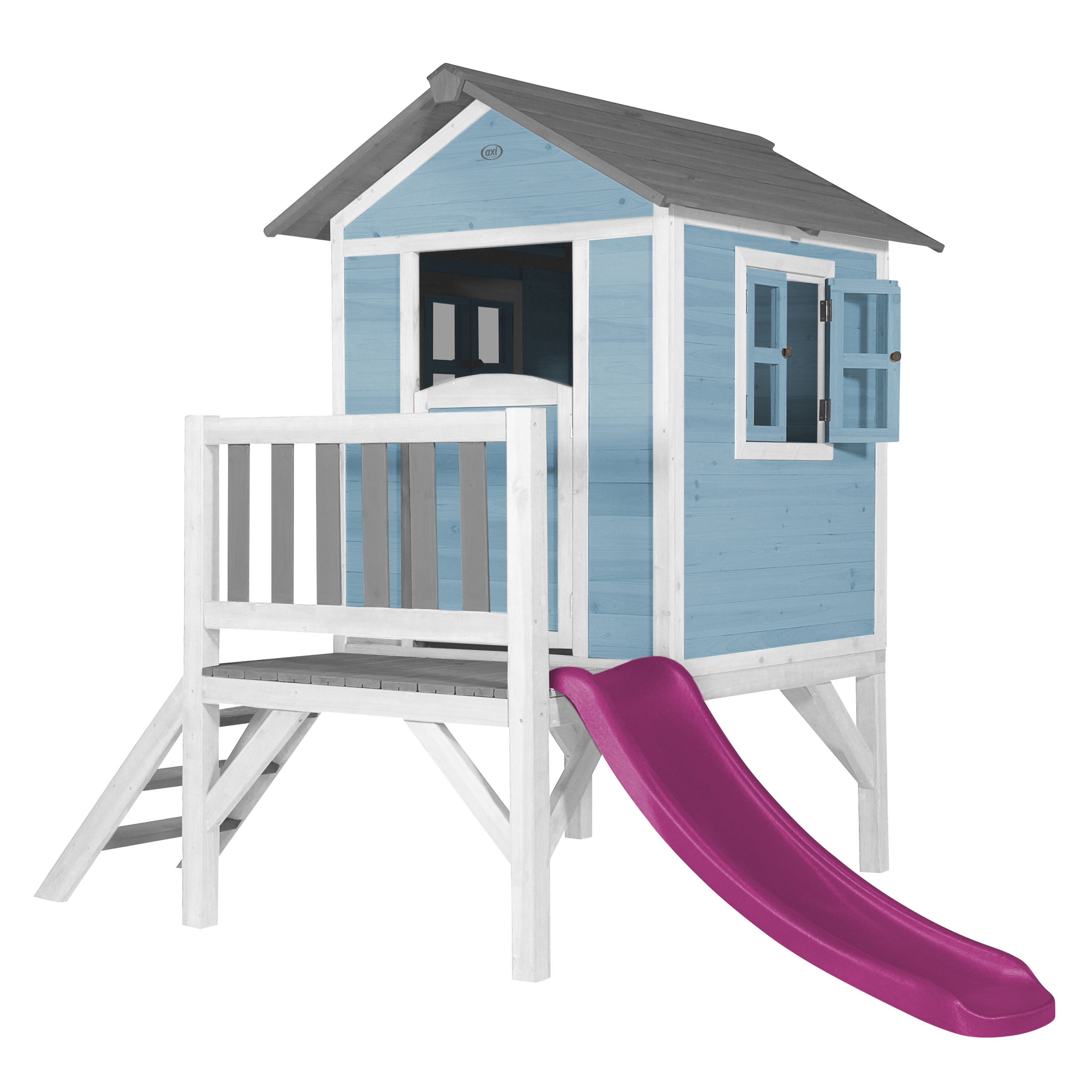 AXI Lodge XL Playhouse Caribbean Blue - Purple Slide