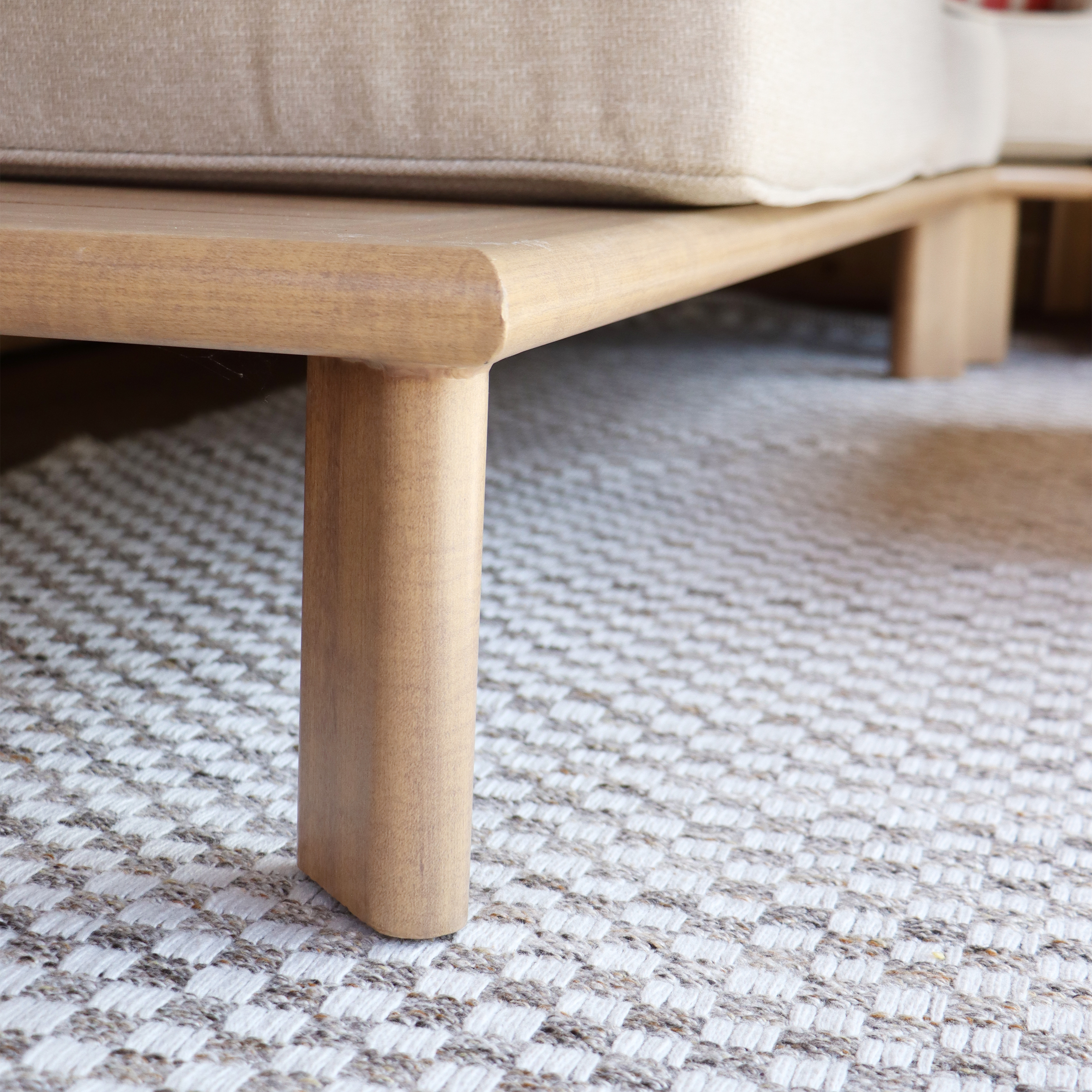 AXI Avery Lounge Set with Side Tables Wood-Look with Beige