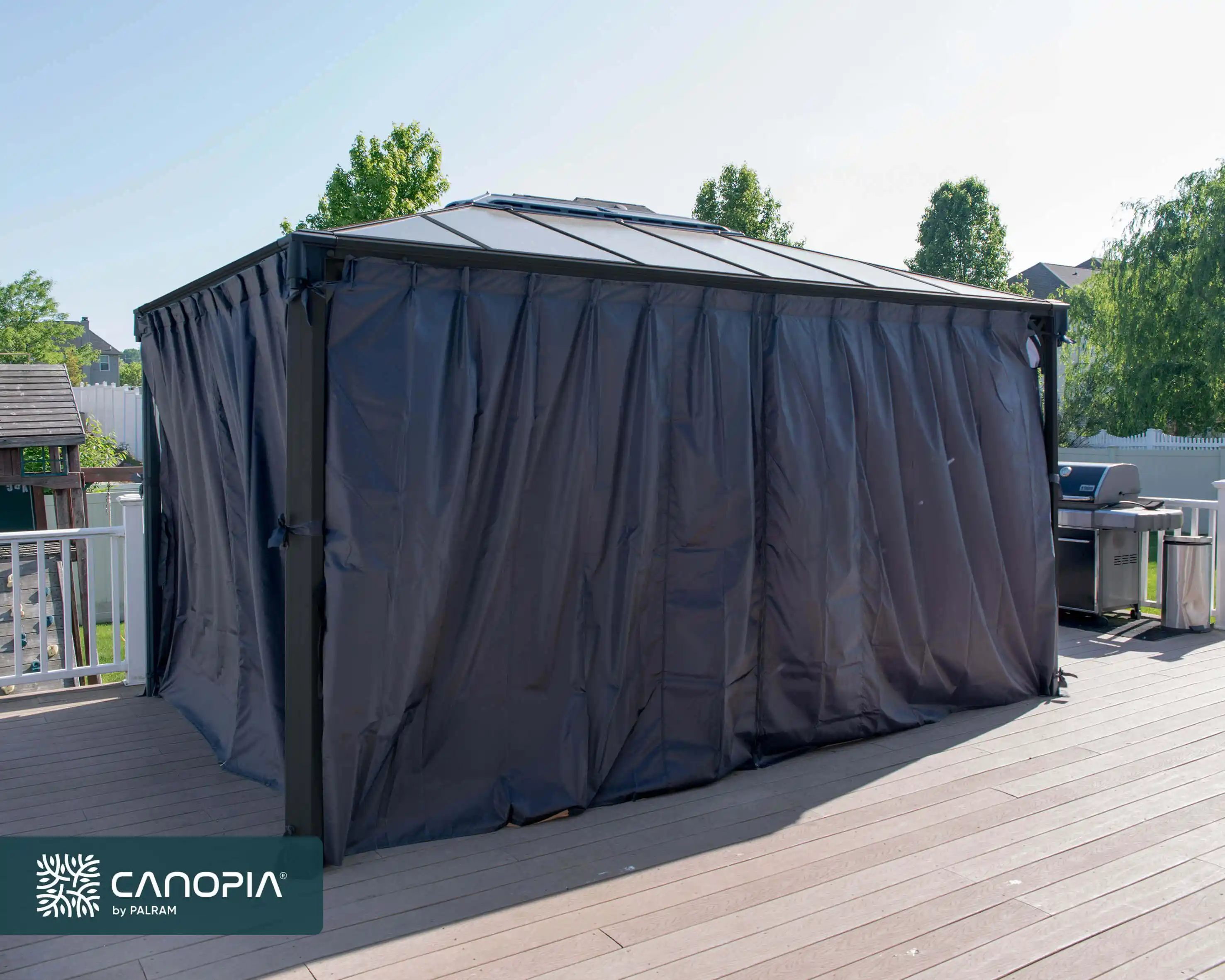 Canopia Gordijnset voor Martinique tuinpaviljoen 3X4.3 Donkergrijs